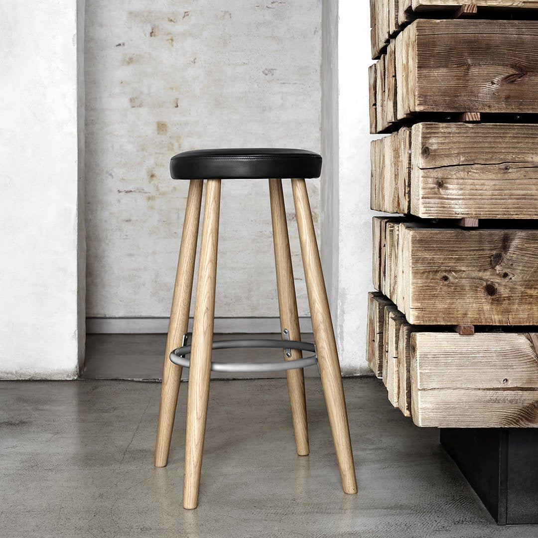 Wegner CH56 Bar Stool - Modern Wooden Bar Stool with Comfortable Seat - Perfect for Kitchen Islands, Breakfast Bars & Home Decor