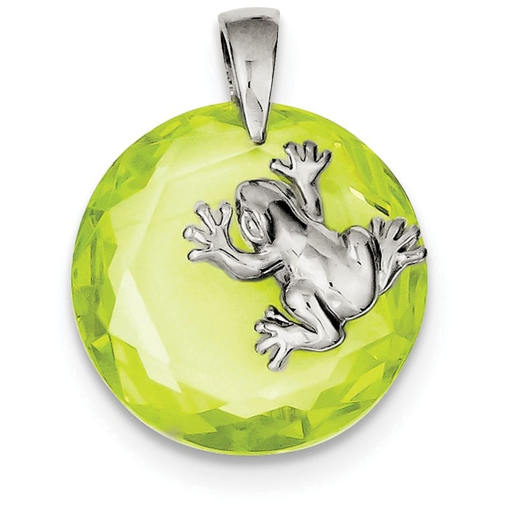 Sterling Silver Green Cubic Zirconia Frog Pendant Necklace with Chain - Elegant Animal Jewelry for Women, Perfect for Birthday Gifts, Anniversary Presents & Everyday Wear