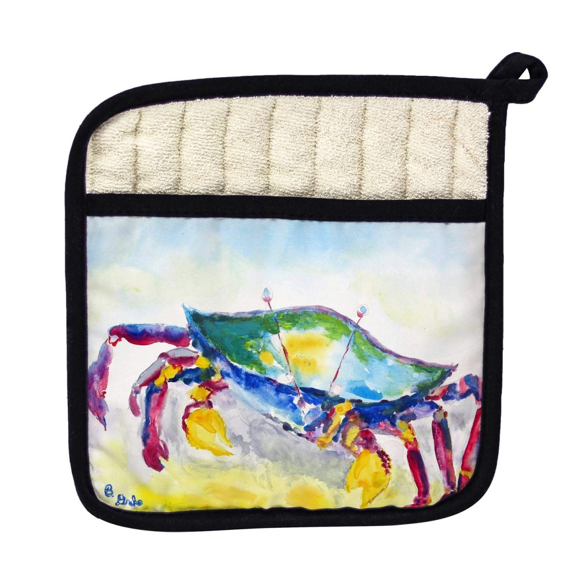 Betsy Drake PT896 Crawling Crab Pot Holder - Heat Resistant Silicone Oven Mitt for Kitchen Cooking, Baking, Grilling - Perfect for Handling Hot Pots, Pans, and Dishes