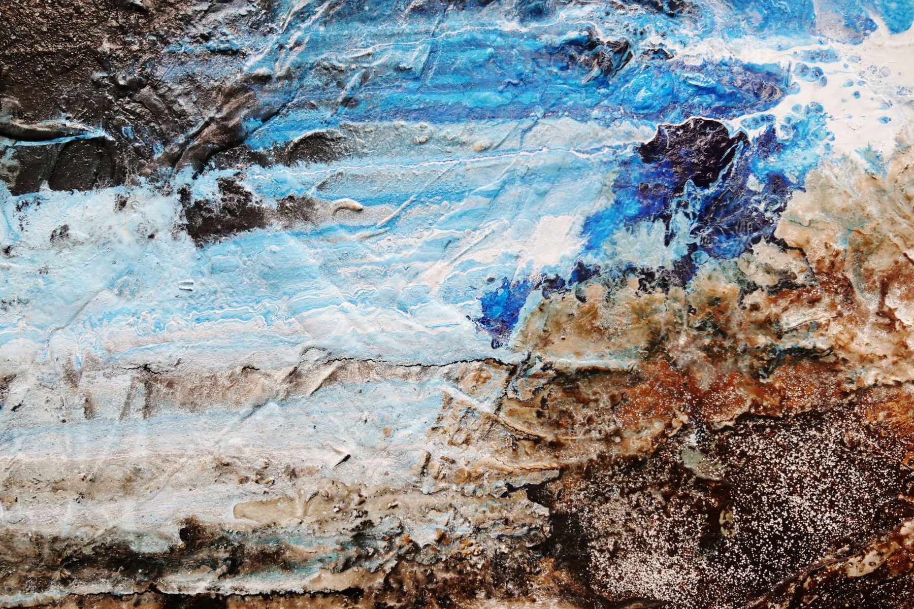 Blue Textured Abstract Honeycomb Cove Painting 140cm x 100cm - Modern Wall Art for Living Room, Bedroom & Office Decor