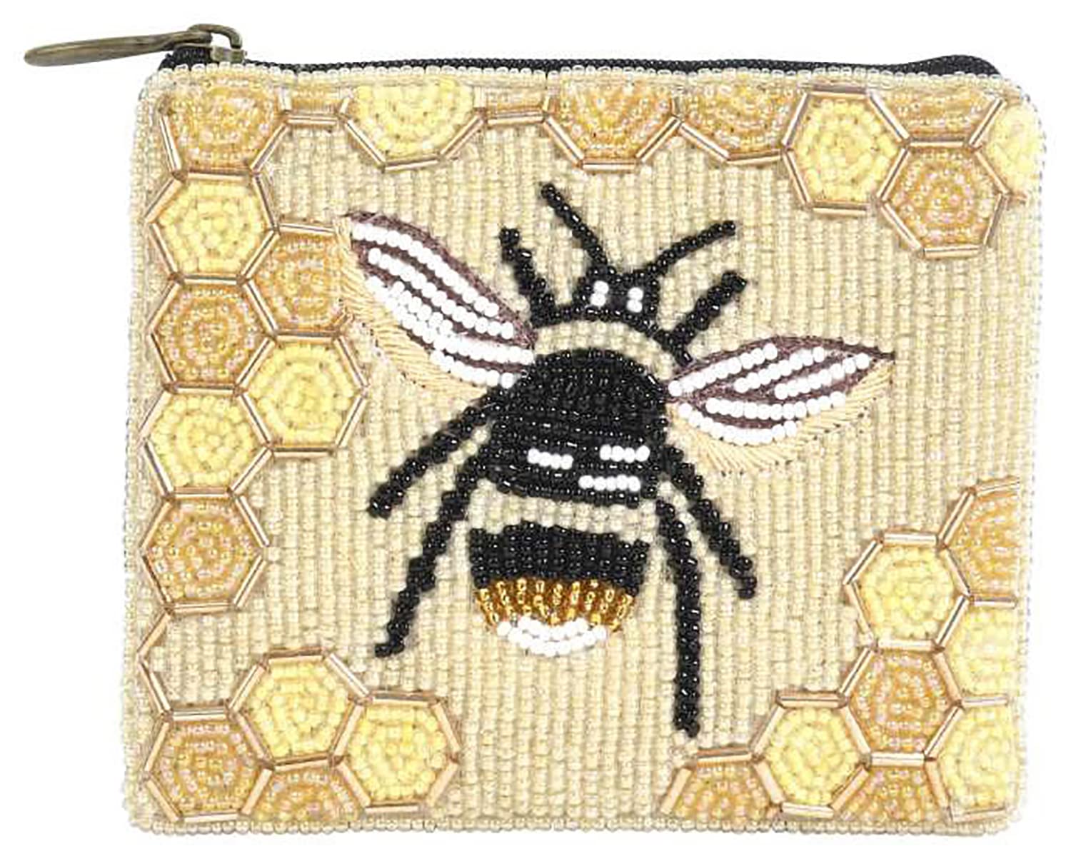 Eco-Friendly Bamboo Coin Purse with Bee Design - Small Wallet for Women & Men - Perfect for Travel, Shopping, and Everyday Use