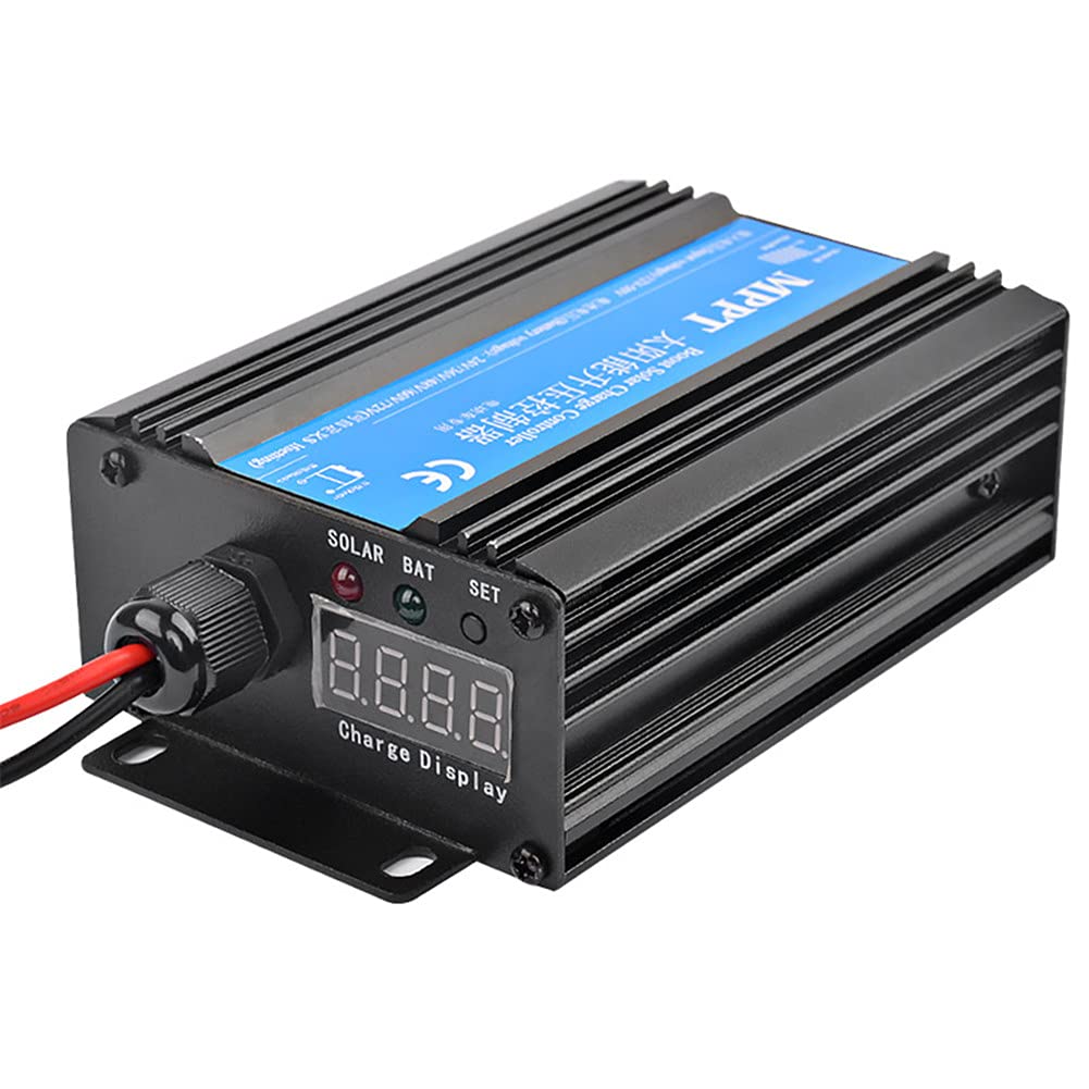 LISAQ 24V 48V 300W MPPT Solar Charge Controller with Boost Function - Efficient Solar Panel Regulator for Car Battery Charging & Off-Grid Power Systems | Perfect for RV, Marine, and Home Solar Applications