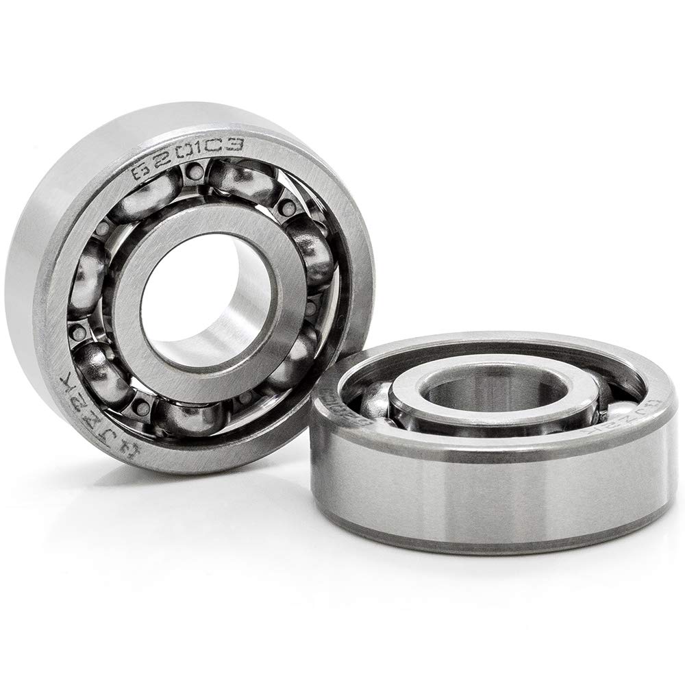 2-Pack 6201-OPEN Deep Groove Radial Ball Bearings 12mm x 32mm x 10mm (ID x OD x Width) - Open Style C3 Clearance for Industrial Machinery, Automotive Parts & Power Tools