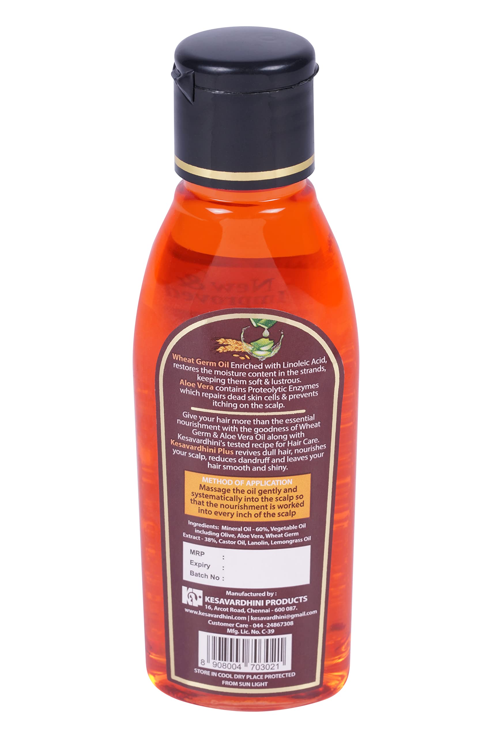 Kesavardhini Plus Hair Oil 100ml (Pack of 2) - Natural Hair Growth Treatment for Thicker, Stronger Hair & Reduces Hair Fall - Perfect for Daily Scalp Massage & Hair Care Routine