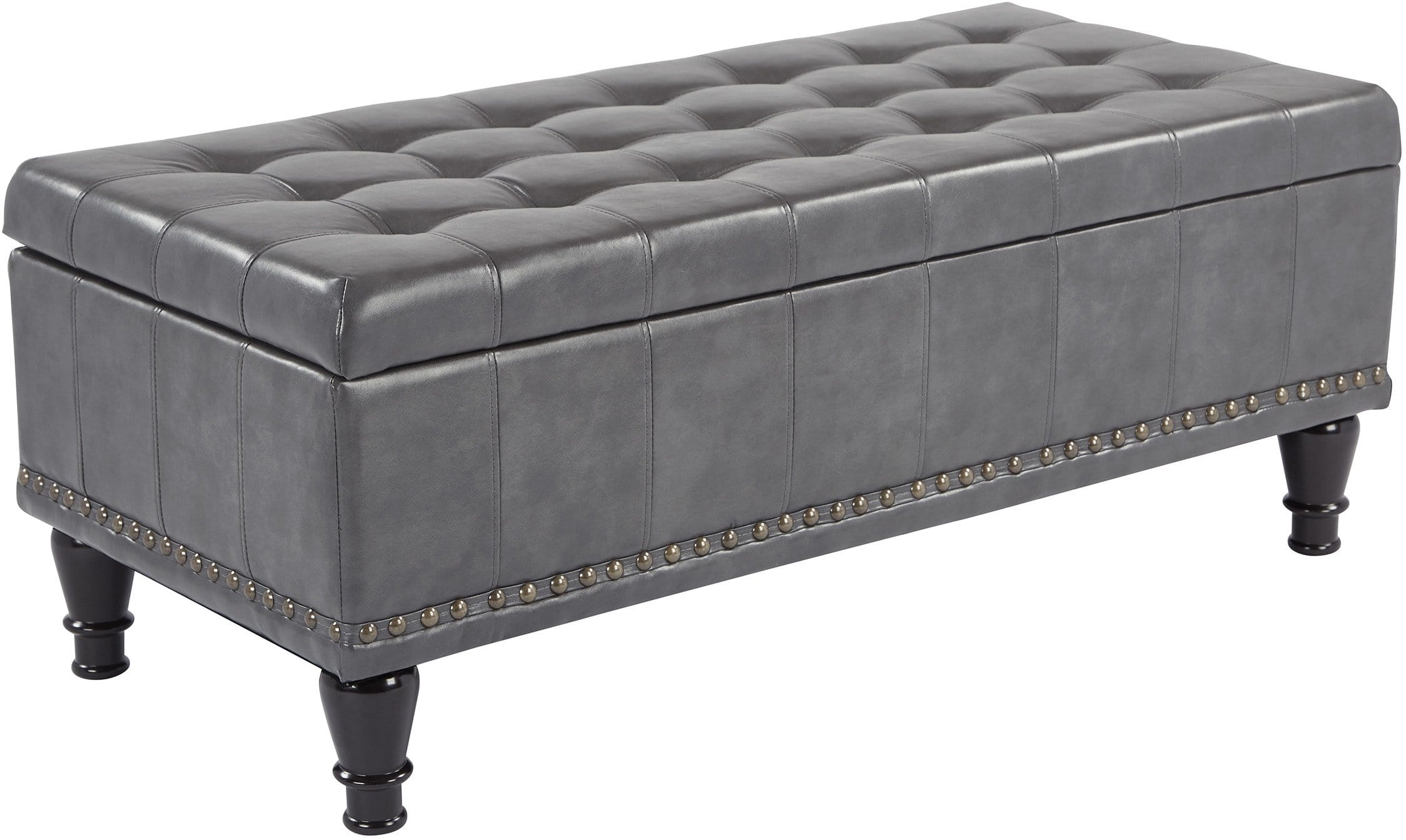BP CDOT45 Bassett Caldwell Inspired Storage Ottoman - Versatile Footrest, Extra Seating & Hidden Storage for Living Room, Bedroom & Office