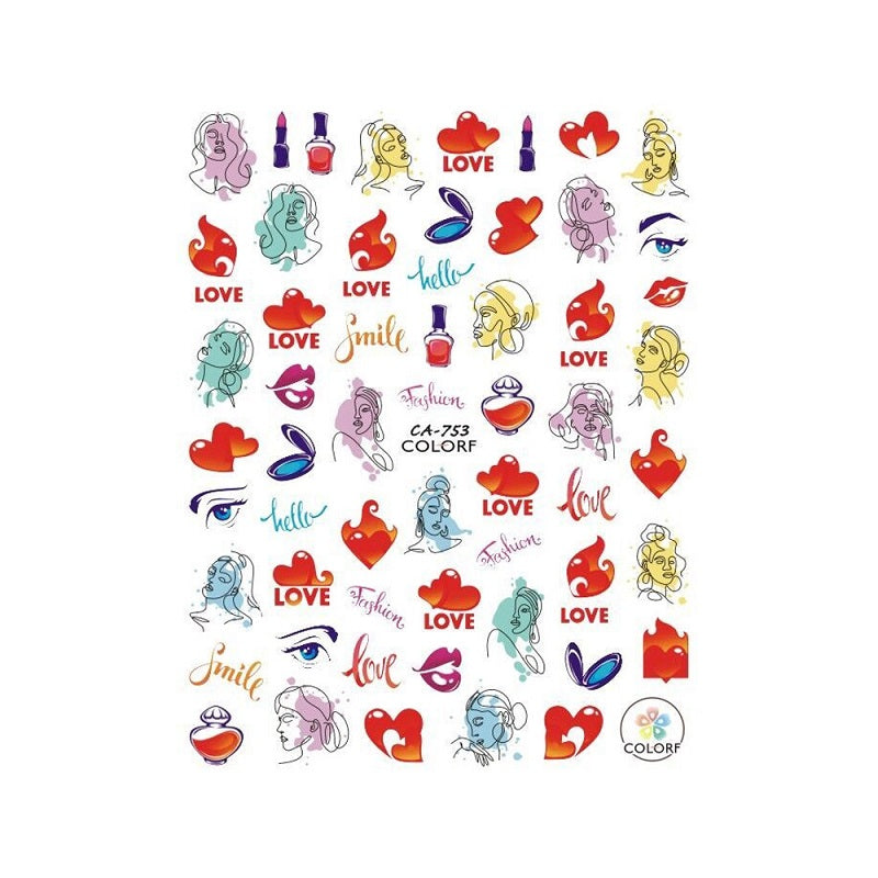 Paris & Love Nail Art Stickers - Premium Waterproof Nail Decals for Women, DIY French Manicure Designs - Perfect for Parties, Weddings, Valentine's Day & Everyday Wear