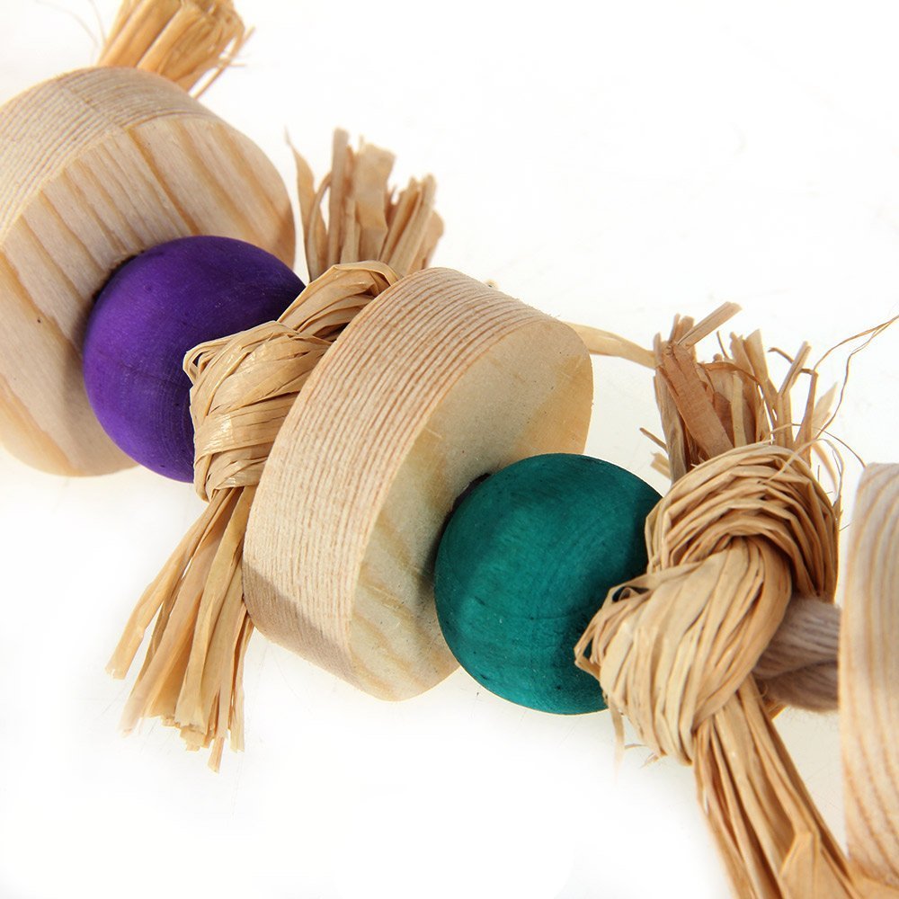Colorful Wooden Parrot Chew Toys with Bell - Hanging Bird Cage Swing Accessories for Parakeets, Cockatiels & Small Birds - Perfect for Playtime & Mental Stimulation
