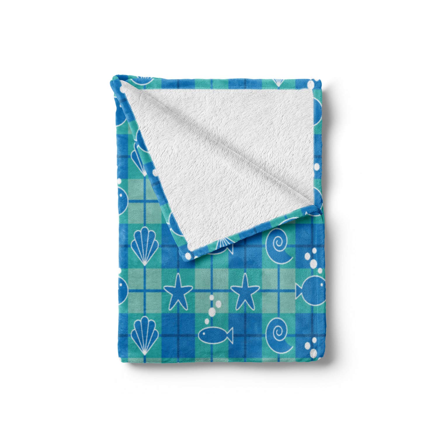 Ambesonne Sea Shells Flannel Fleece Throw Blanket - 60