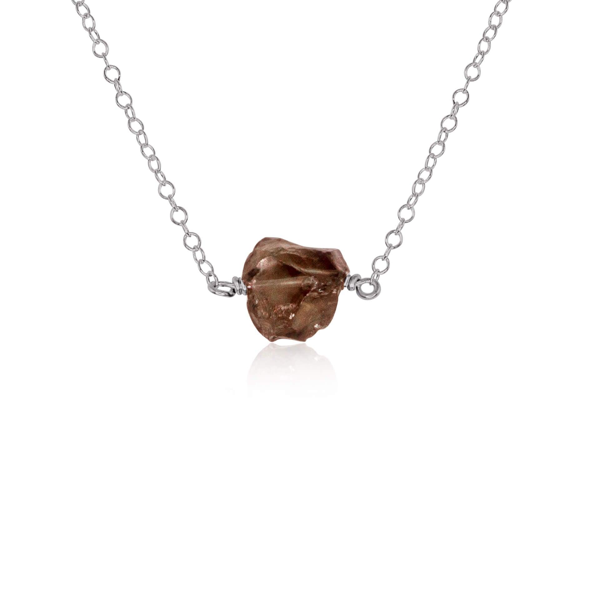 Natural Smoky Quartz Crystal Nugget Necklace - Handmade Raw Stone Jewelry for Women - Perfect for Boho, Spiritual Healing & Everyday Wear