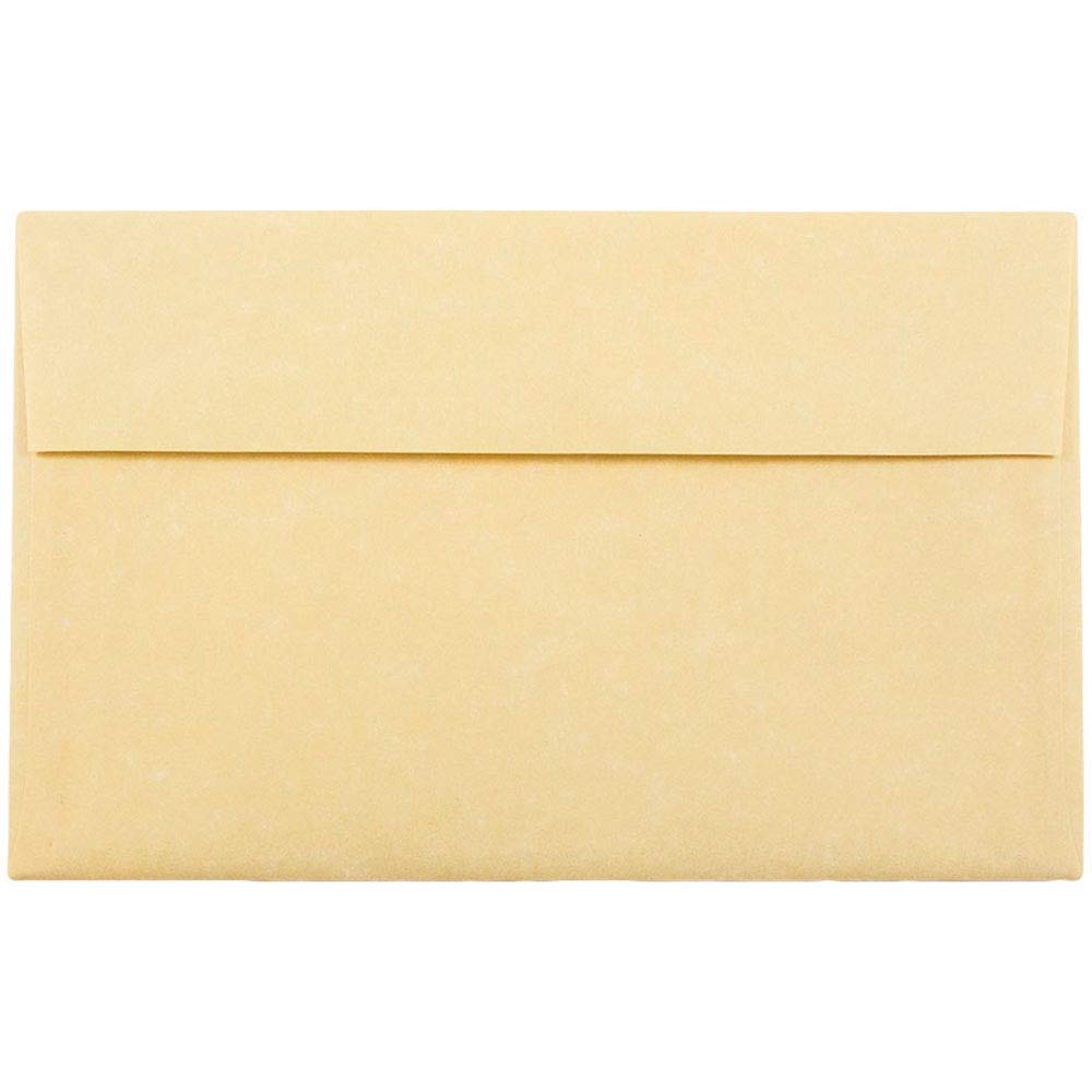 JAM PAPER A10 Parchment Invitation Envelopes 6x9.5 Inch - 1000 Antique Gold Recycled Envelopes Bulk Pack - Perfect for Wedding Invitations, Greeting Cards & Business Correspondence