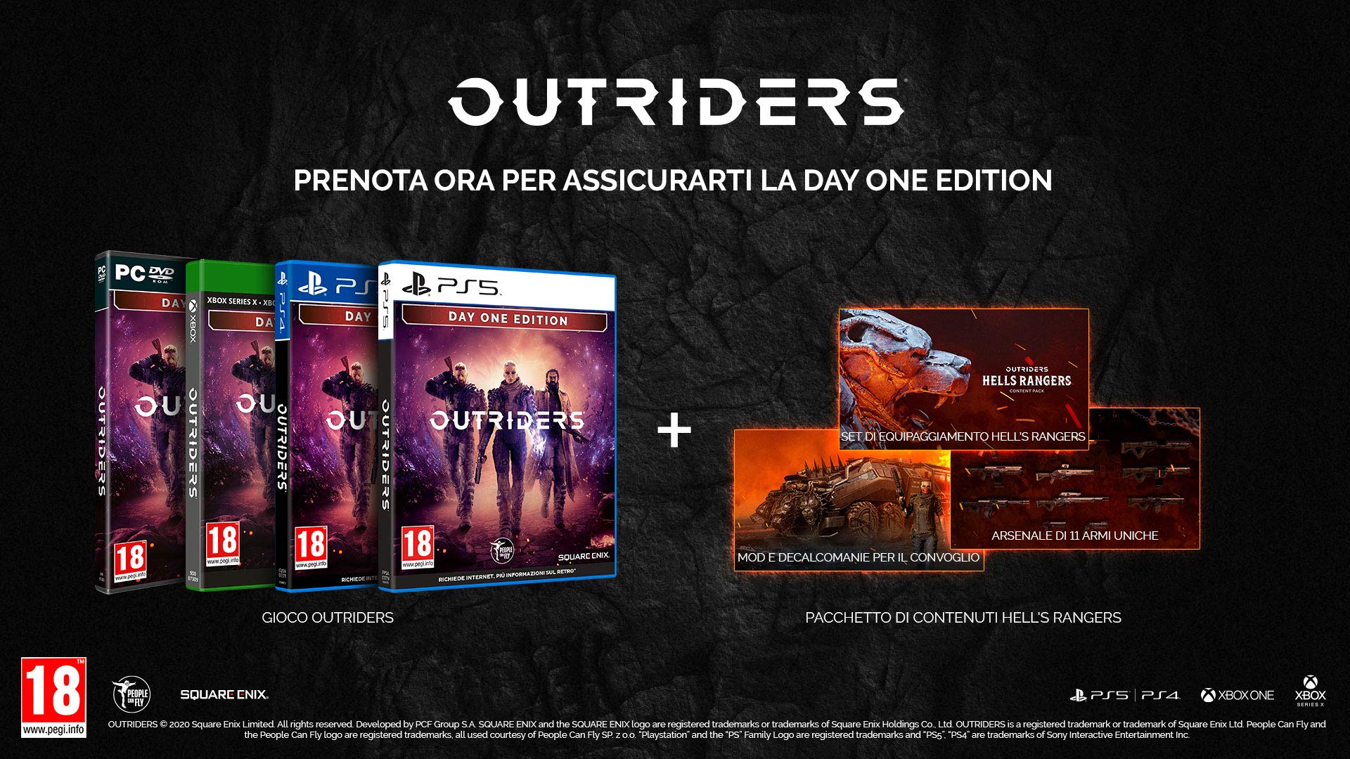Outriders Day One Edition for PS5 - Action RPG Game | Explore Enoch & Battle Aliens | Perfect for Solo & Co-op Gaming