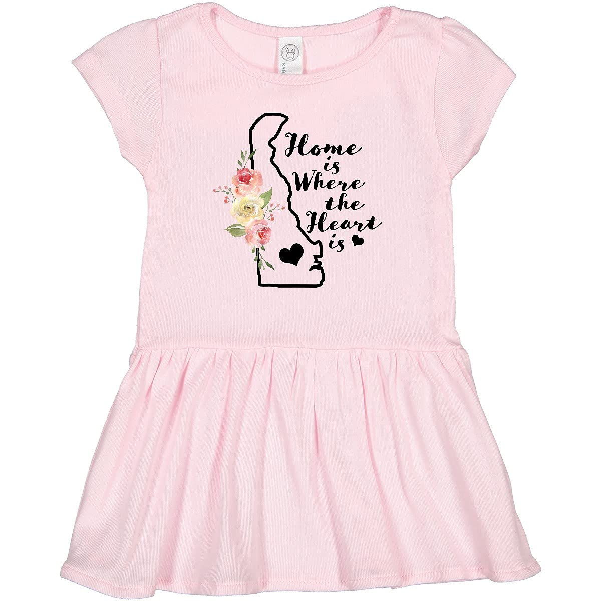 Inktastic Delaware Home is Where The Heart is Watercolor Print Toddler Dress - Cute Baby Girl Outfit for Family Photos, Holidays & Special Occasions