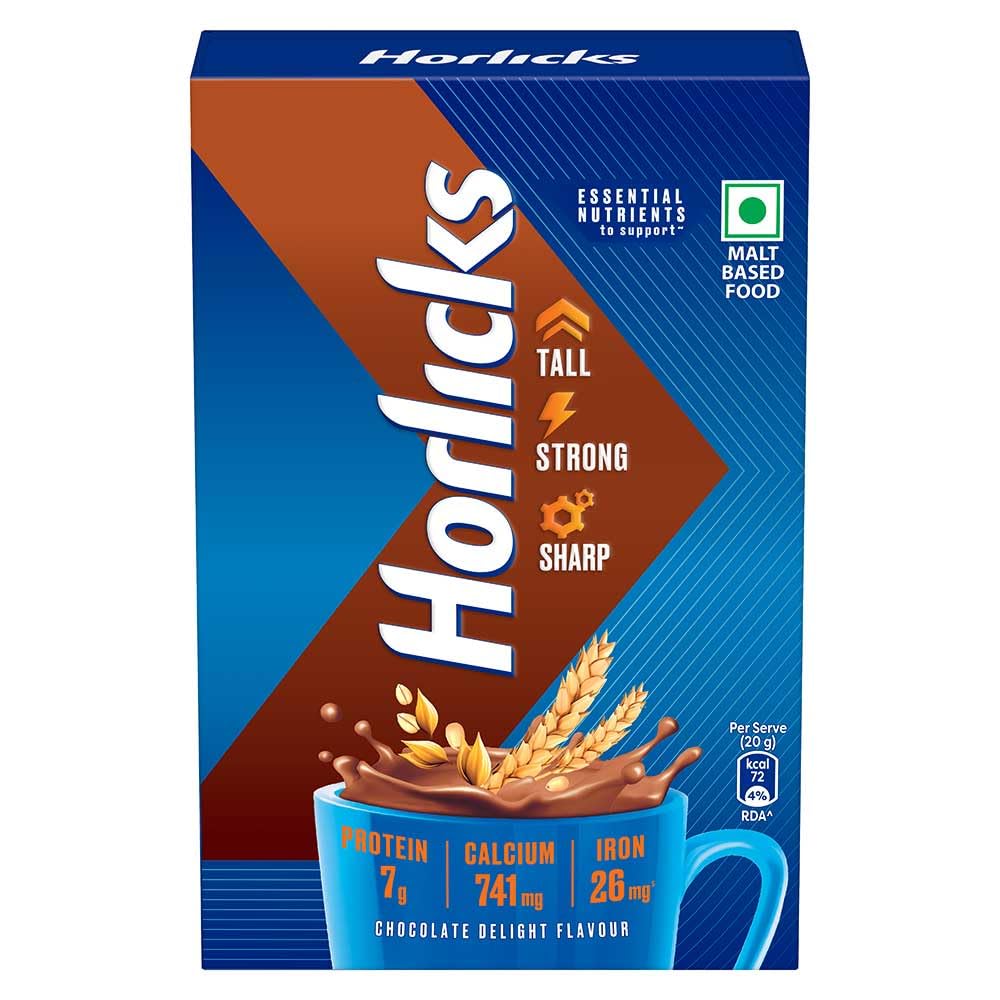 Horlicks Chocolate Nutrition Drink Powder - 500g Carton | Rich in Vitamins & Minerals for Kids & Adults | Perfect for Breakfast, Post-Workout & Healthy Snacking