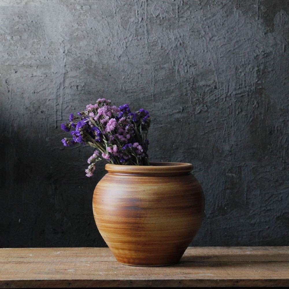 Antique Mediterranean Style Ceramic Plant Pots - Large Rough Terracotta Flower Planters for Succulents, Herbs & Indoor/Outdoor Plants | Perfect for Villa Gardens, Patio Decor & Home Floral Arrangements