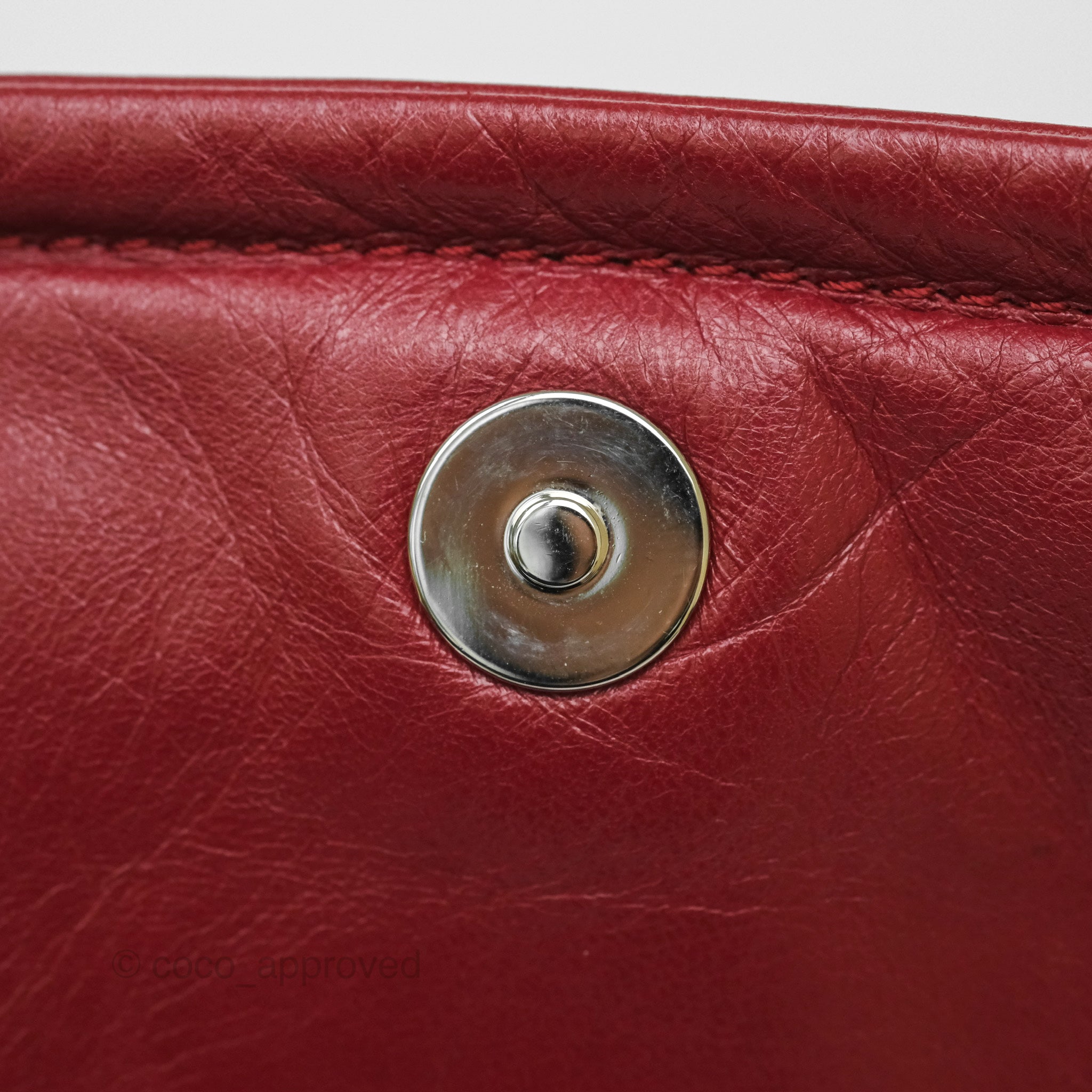 Chanel CC Flap Shoulder Bag in Dark Red Crumpled Leather with Silver Hardware - Luxury Crossbody Bag for Women, Perfect for Date Night & Evening Events