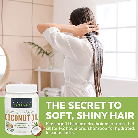 Organic Extra Virgin Coconut Oil - Cold-Pressed, Unrefined & Non-GMO for Hair, Skin & Cooking | USDA Certified, 54oz | Perfect for Moisturizing, Massage & Healthy Recipes