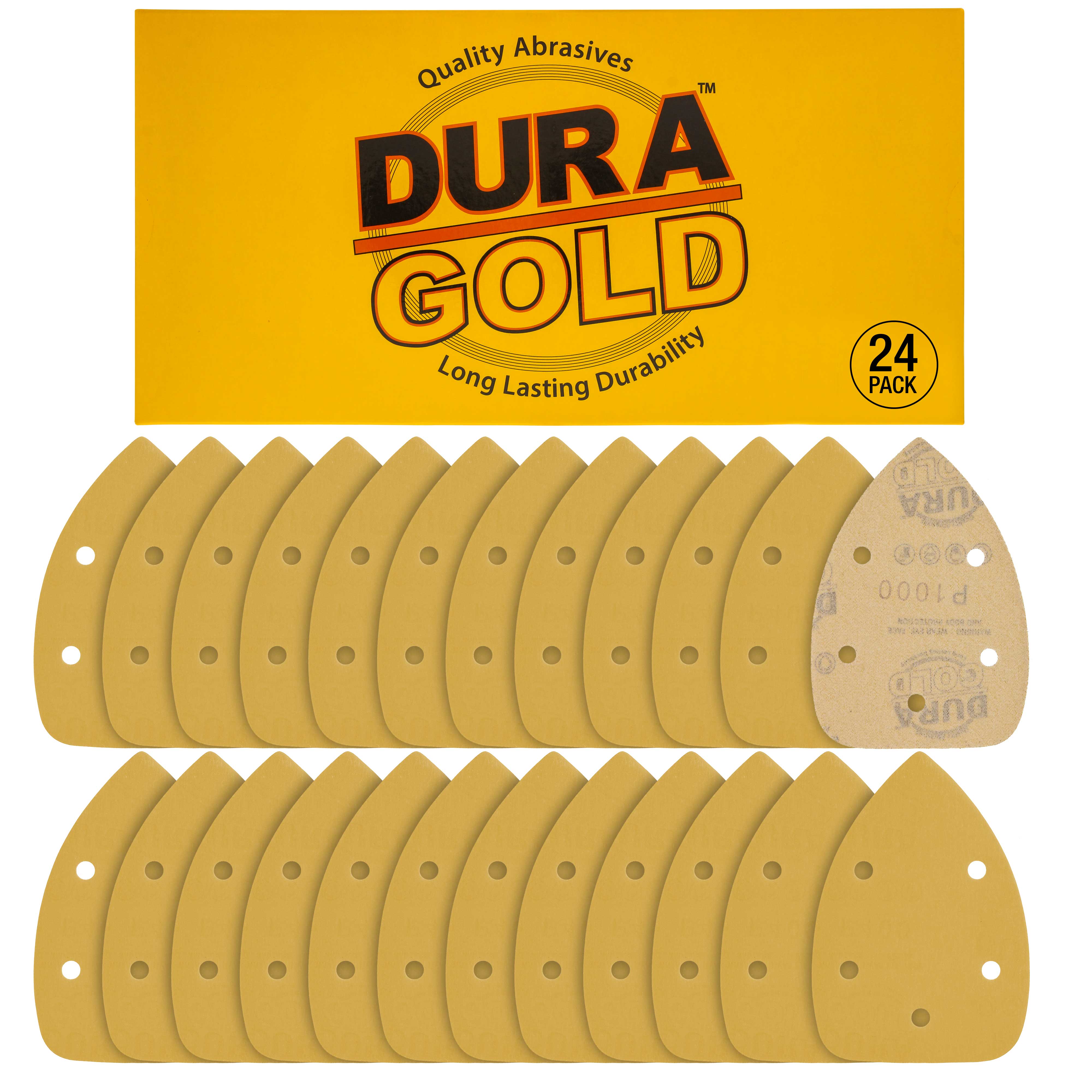 1000 Grit 5 Hole Hook & Loop Sanding Discs for Mouse Sanders - 24 Pack | Perfect for Woodworking, Auto Body Repair & DIY Projects