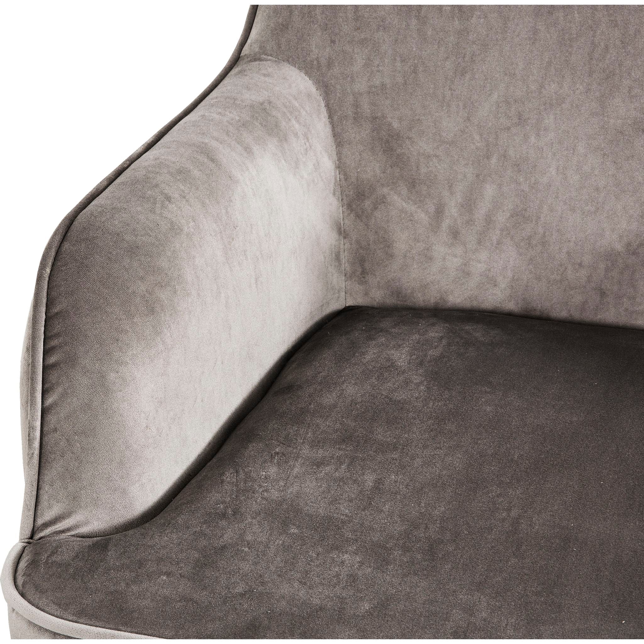 Alea Accent Chair - Velvet Slate Blue Modern Lounge Chair for Living Room, Bedroom & Office - Comfortable Upholstered Armchair with Solid Wood Legs - Perfect for Reading, Relaxing & Home Decor