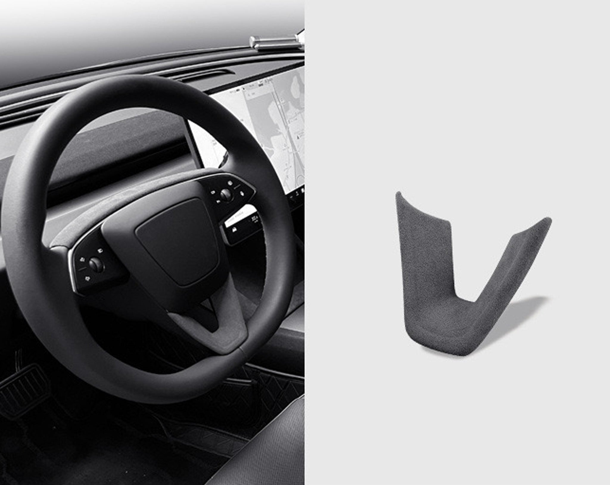 Tesla Alcantara Steering Wheel Lower Trim Cover for 2024+ Model 3 Highland | Premium Interior Upgrade | Perfect for Driving Comfort & Style Enhancement