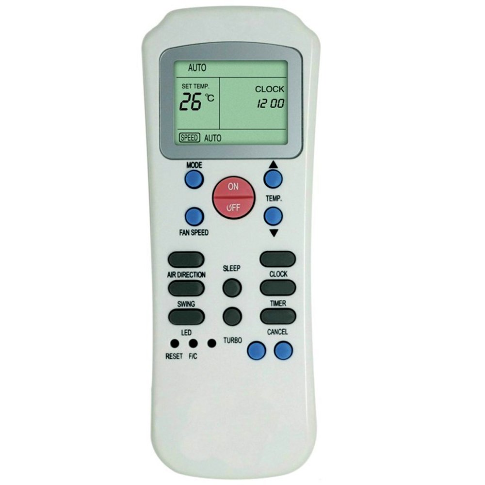 Original Air Conditioner Remote Control for Carrier Springer Delchi R14a/CE - Compatible Replacement with LCD Display | Perfect for Home, Office & Hotel Use