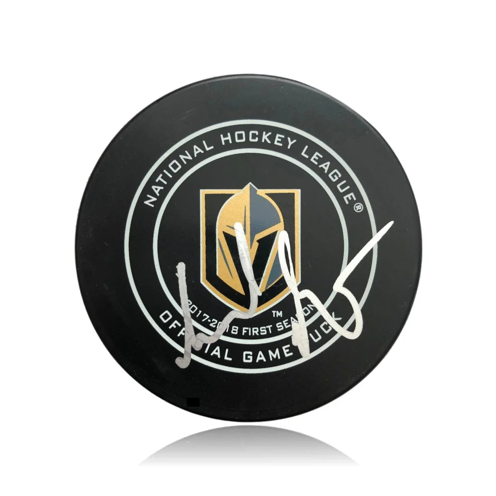 Gerard Gallant Autographed Vegas Golden Knights 1st Season Game Puck - BAS COA Certified - NHL Hockey Memorabilia Collectible for Fans and Sports Enthusiasts - Perfect for Display in Man Cave, Sports Bar, or Home Office
