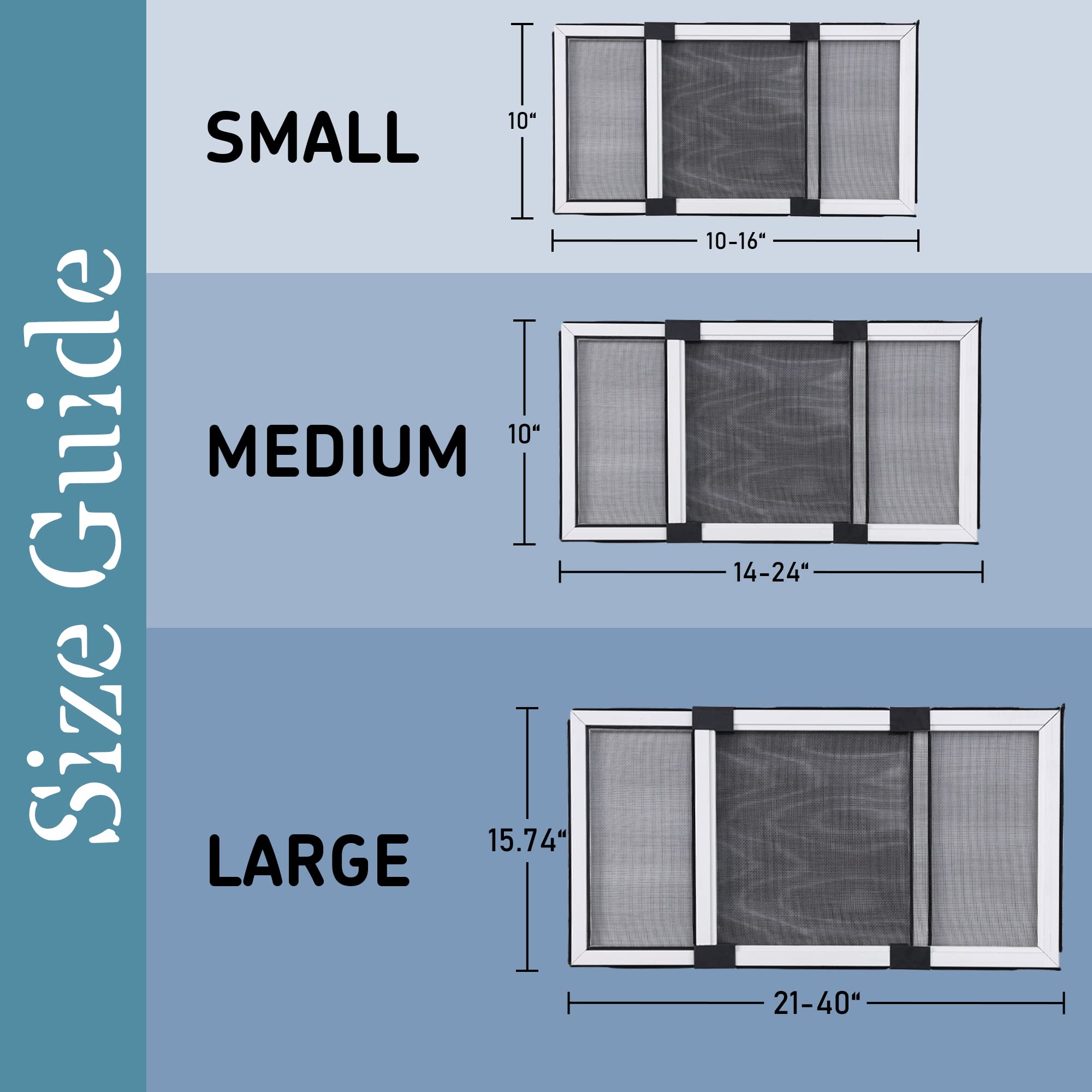 Adjustable Expandable Window Screens 2-Pack - 15.74”H x 21