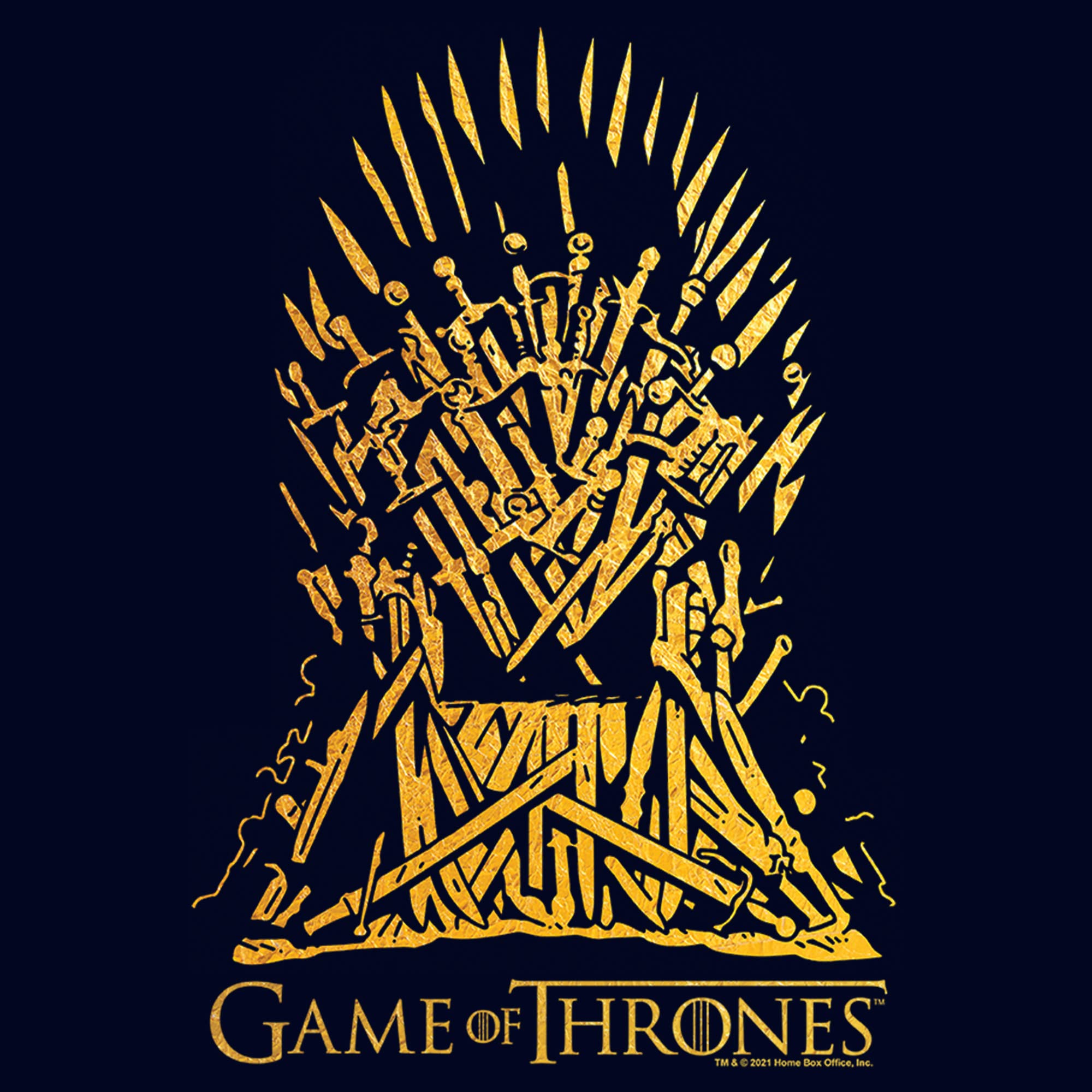 Game of Thrones Iron Throne T-Shirt for Teens - Official Licensed Yellow Graphic Tee - Perfect for Cosplay, Conventions & GOT Fans