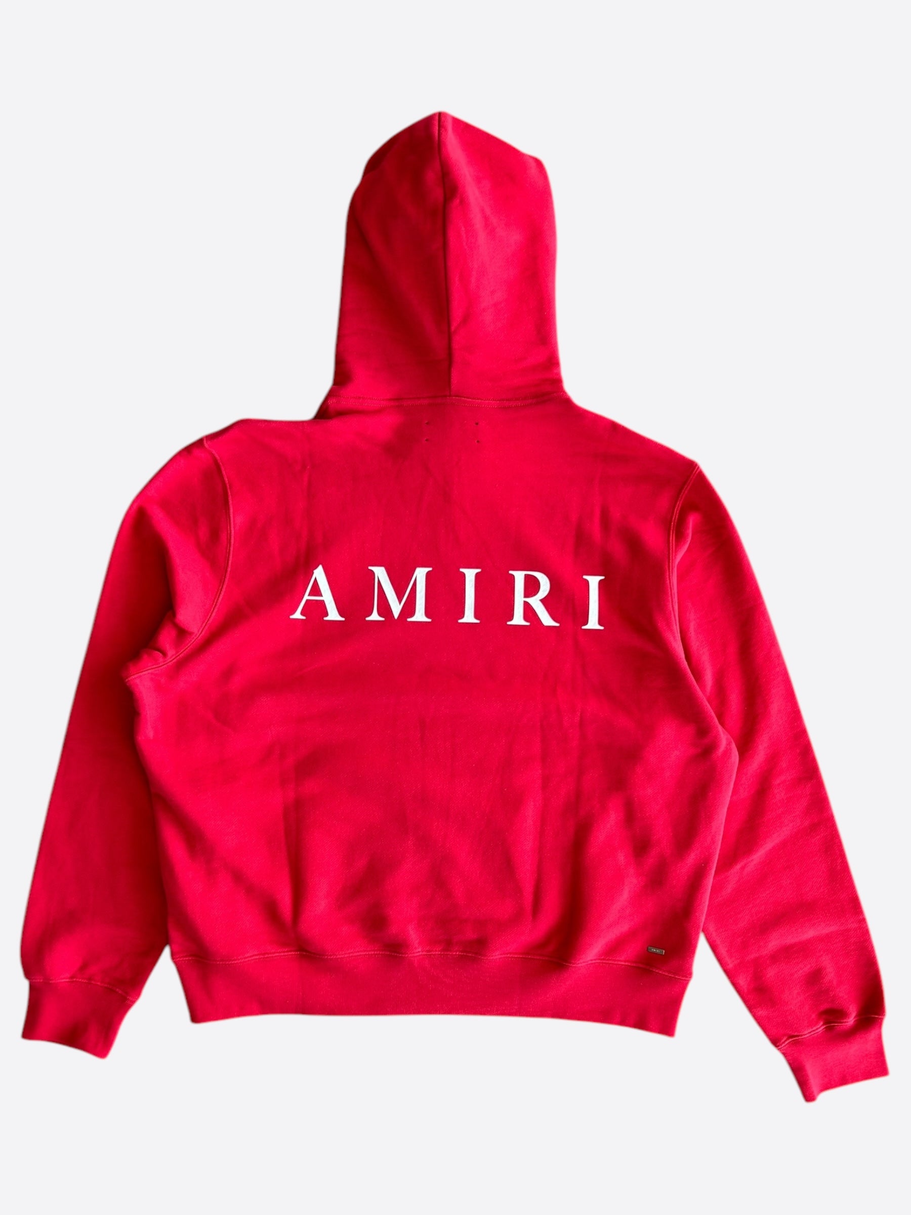 Amiri Red & White MA Logo Hoodie for Men - Streetwear Fashion Pullover Sweatshirt - Perfect for Casual Wear & Urban Style Outfits