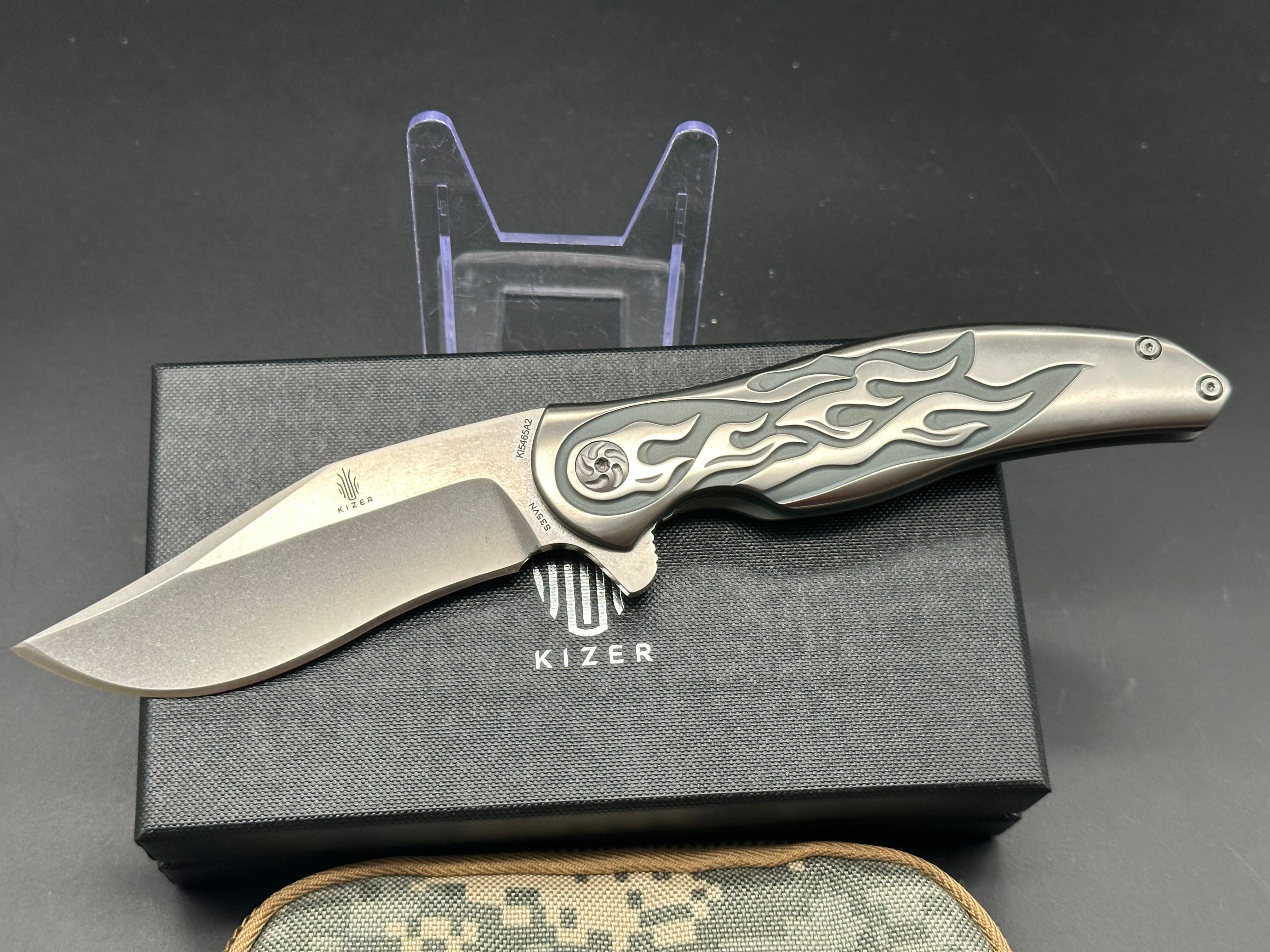 Kizer Compadre Flame Flipper Knife Ki5465A2 - EDC Pocket Knife for Outdoor Camping, Hiking & Everyday Carry
