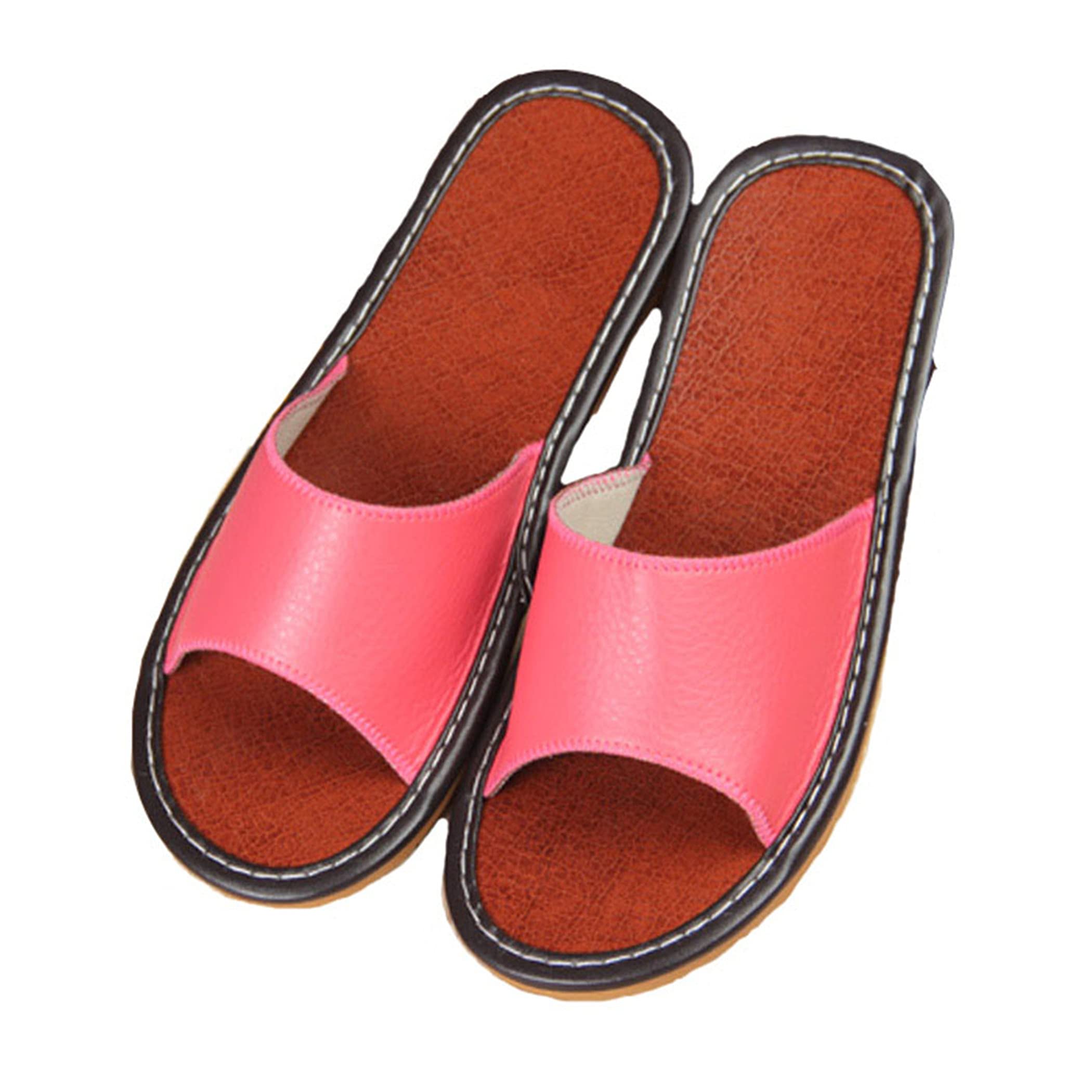 YILANLAN Women's Summer Leather Sandals & Slippers - Non-Slip Bathroom, Home, Swimming & Couple Floor Slippers for Comfort & Style