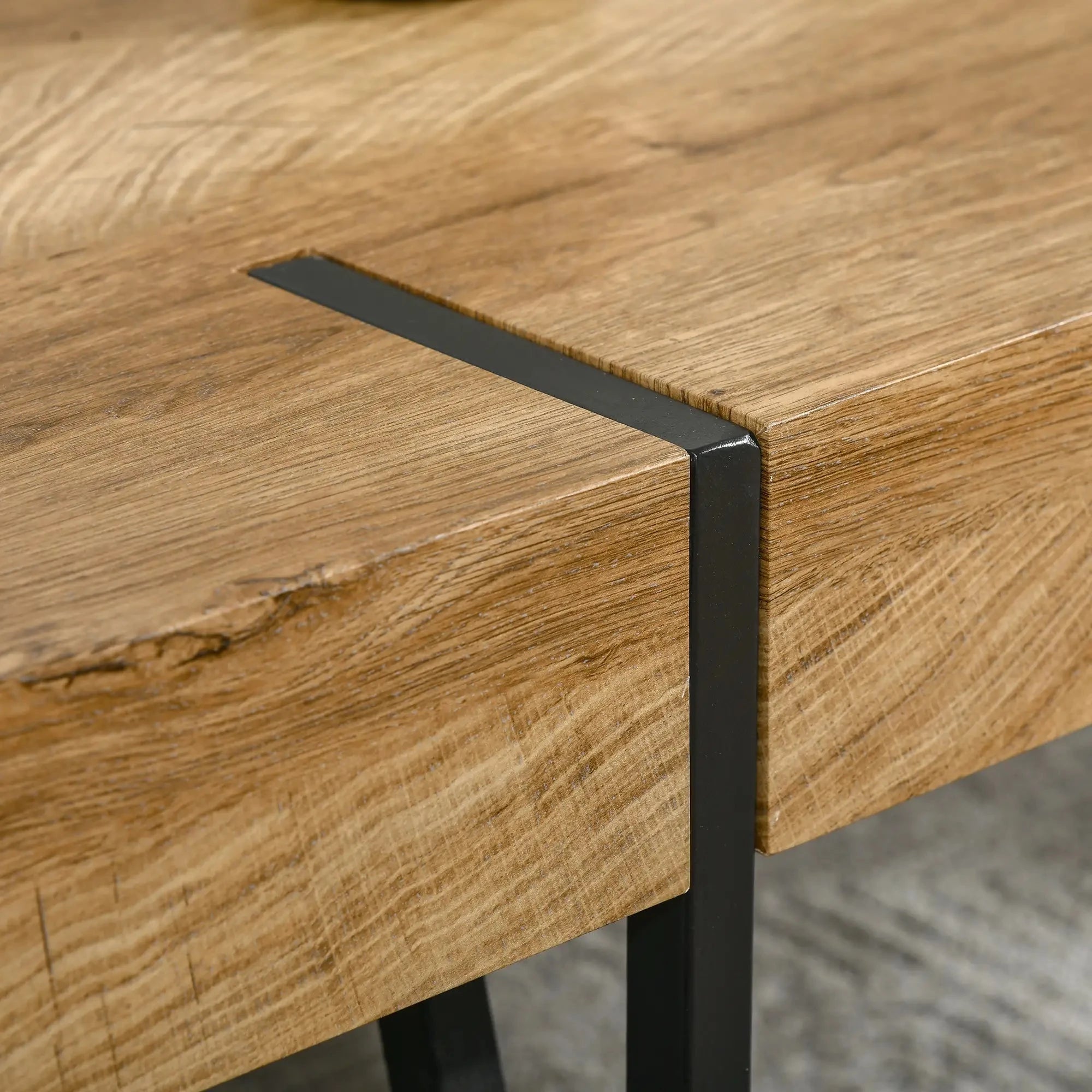 Rustic Coffee Table with Steel Hairpin Legs - Solid Natural Wood Modern Farmhouse Living Room Furniture for Home Decor & Small Spaces