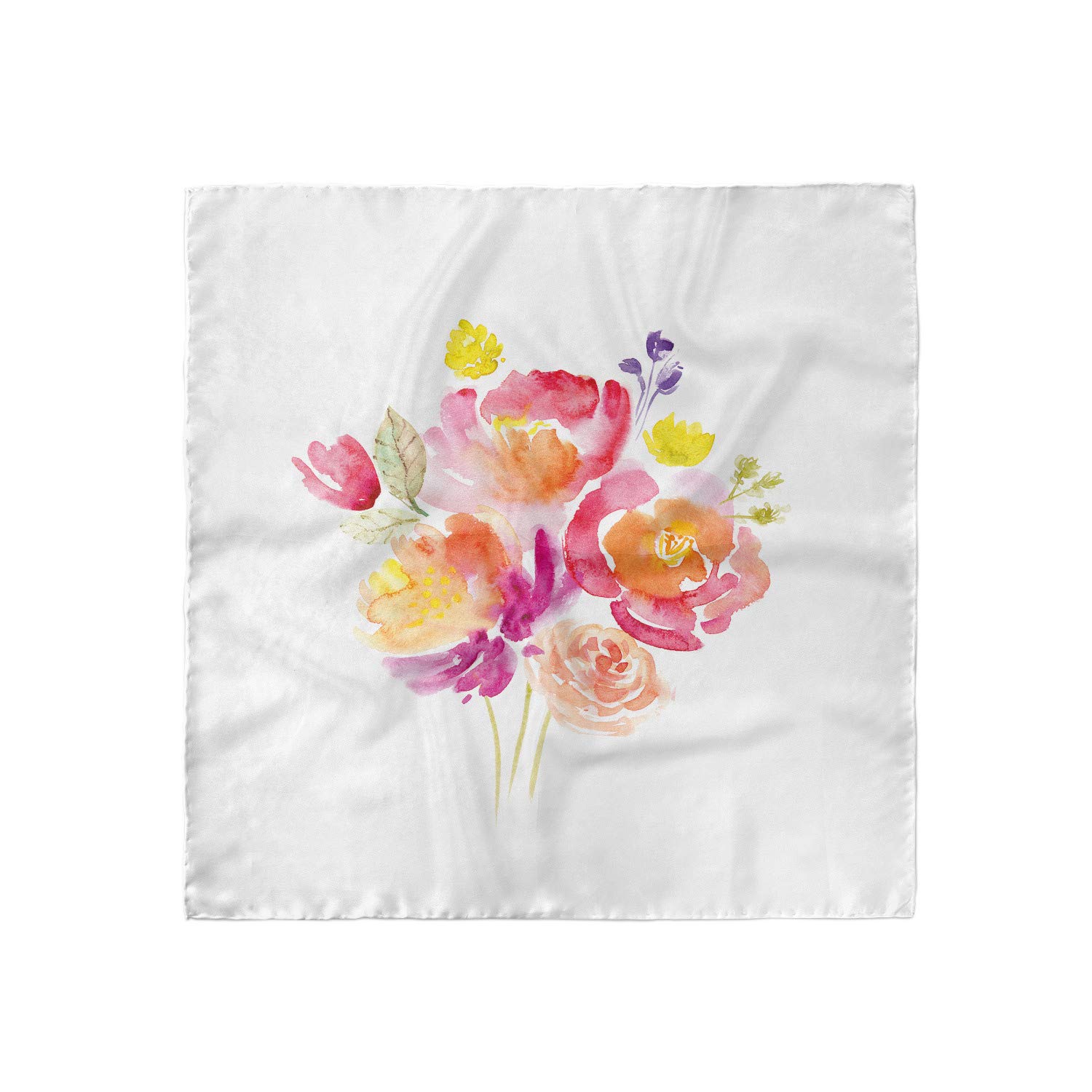 Ambesonne Pastel Head Scarf - Watercolor Rose Bouquet Hair Wrap for Women - Fashionable Head Covering for Church, Beach, Yoga & Everyday Use