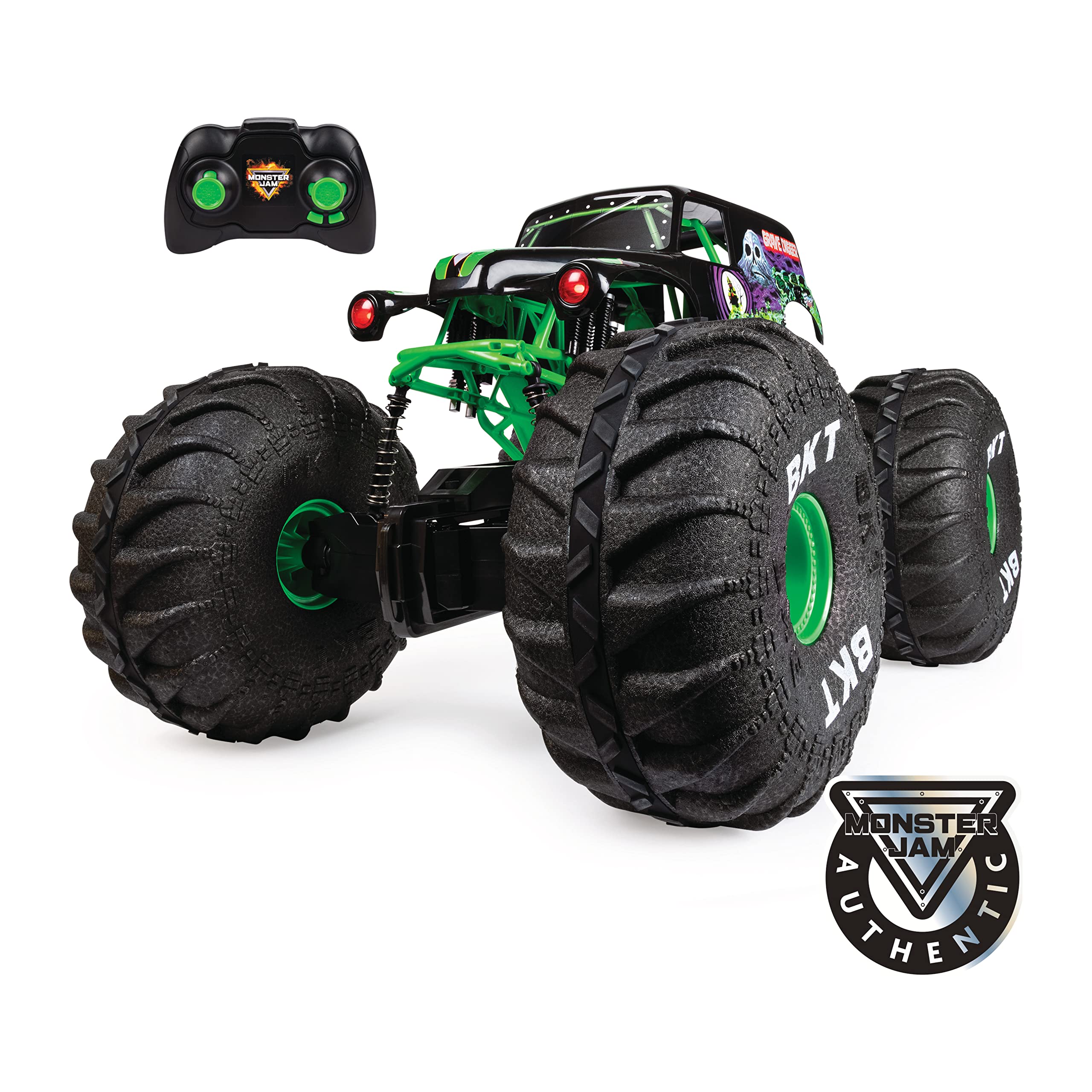 Monster Jam Official Mega Grave Digger 1:6 Scale All-Terrain RC Monster Truck with LED Lights - Remote Control Off-Road Vehicle for Kids & Adults, Perfect for Backyard Racing & Indoor Play