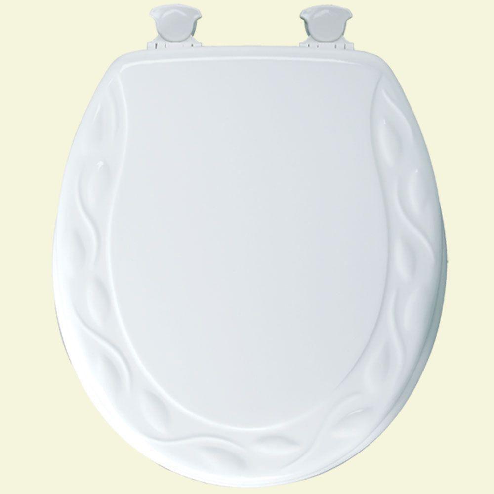 Bemis Round Closed Front Toilet Seat in White 63245 - Durable & Comfortable Toilet Seat for Home & Commercial Use - Perfect for Bathrooms, Restrooms & RVs