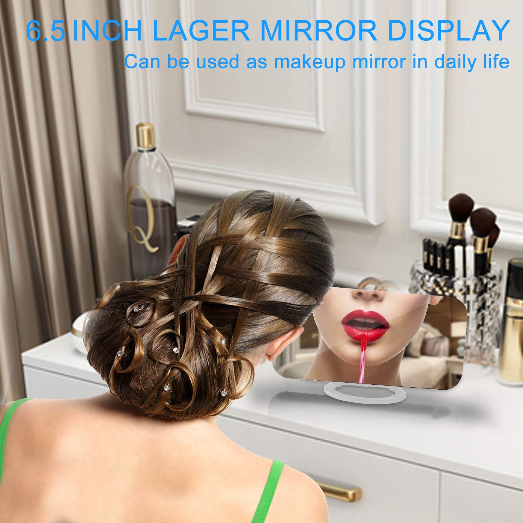 MOOGEE Digital Alarm Clock with Mirror & LED Display, 6.5