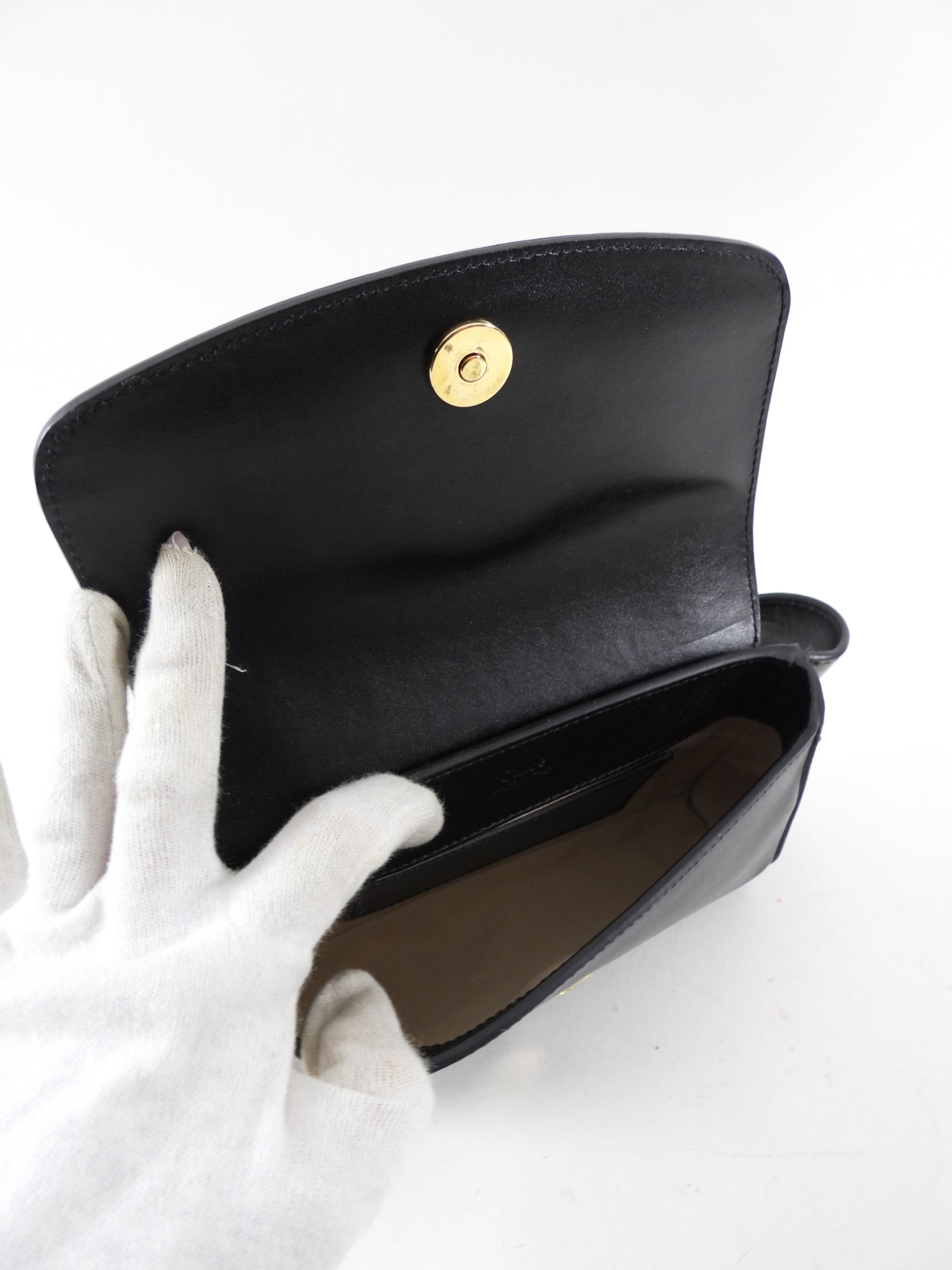 Chloe Black Leather Mini Crossbody Belt Bag - Stylish & Compact for Everyday Wear, Travel, and Outings