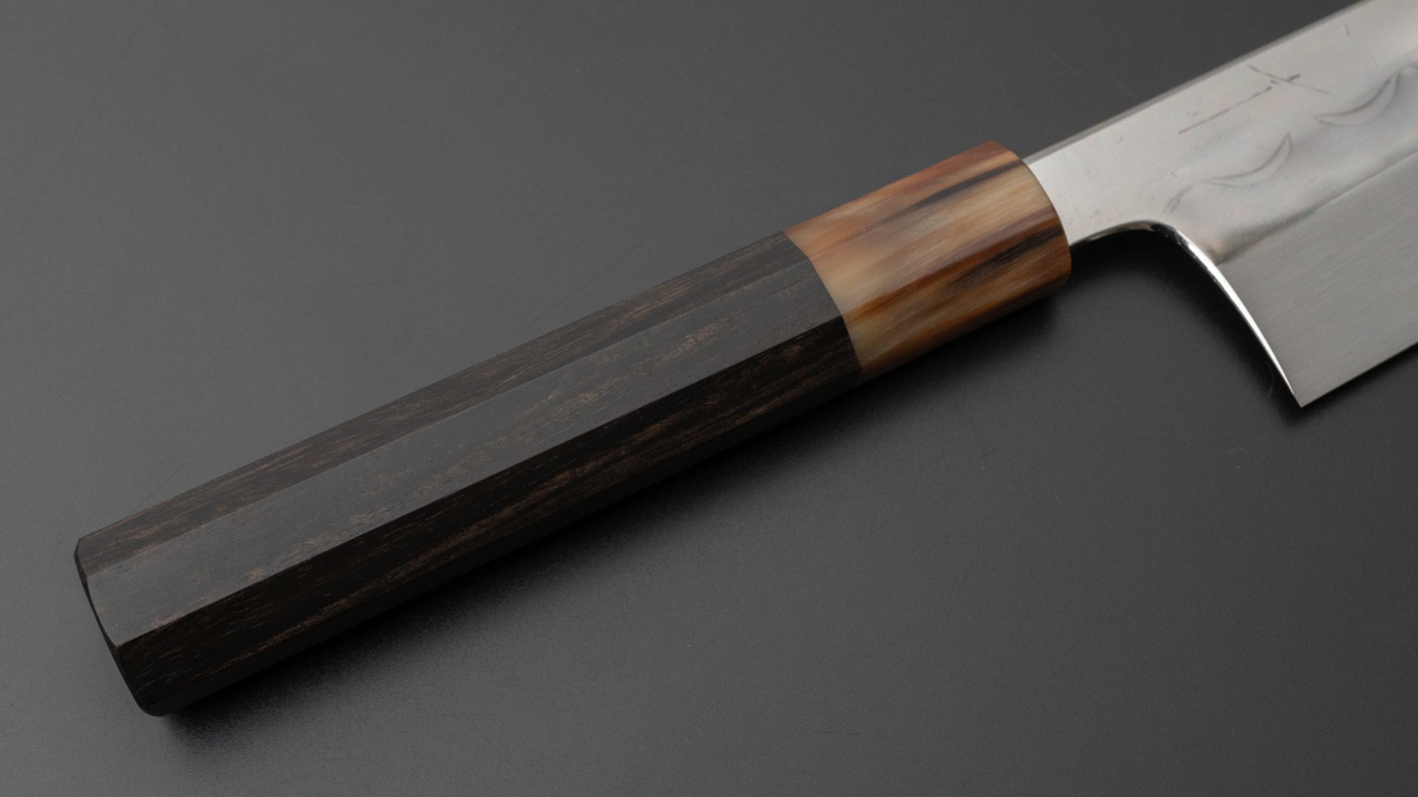 Hitohira Togashi White #1 Notaremon Mizu Honyaki Kiritsuke Gyuto 240mm Japanese Chef Knife with Taihei Ebony Handle (#077/Saya Included) - Premium Kitchen Knife for Sushi, Sashimi & Meat Cutting