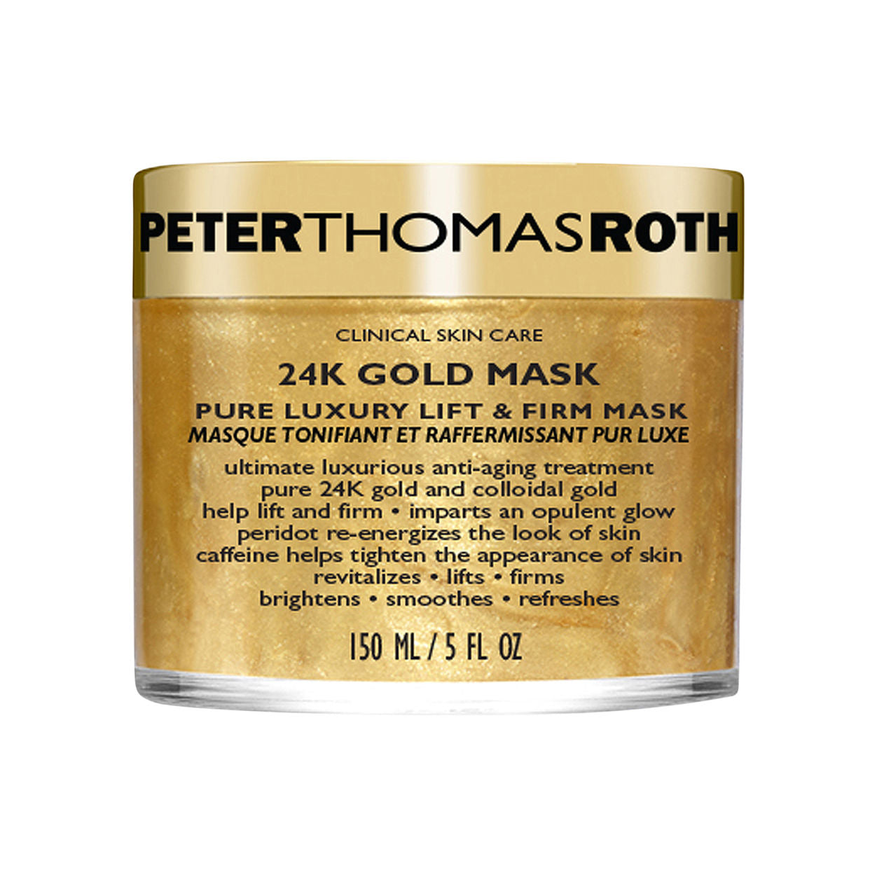 Peter Thomas Roth 24K Gold Mask - Luxury Anti-Aging Face Mask with Pure Gold, Hyaluronic Acid & Vitamin C - Perfect for Spa Night & Glowing Skin Care Routine