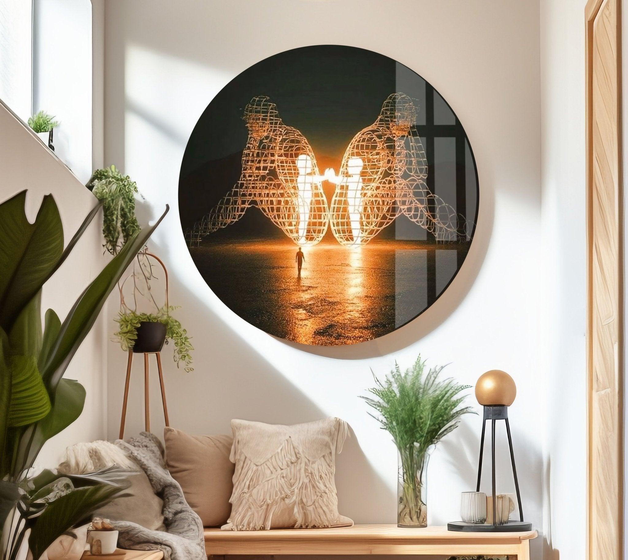 Alexander Milov Love Sculpture - Elegant Glass Wall Art for Home & Office Decor | Perfect for Living Room, Bedroom, or Wedding Gift