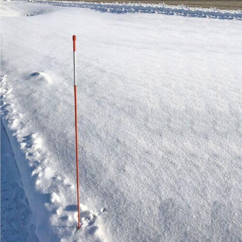 300-Pack 1/4 Inch Orange 48 Inch Reflective Driveway Markers - Heavy Duty Snow Stakes for Snow Plowing, Parking Lots & Walkways | Driveway Safety, Winter Road Visibility & Property Boundary Marking