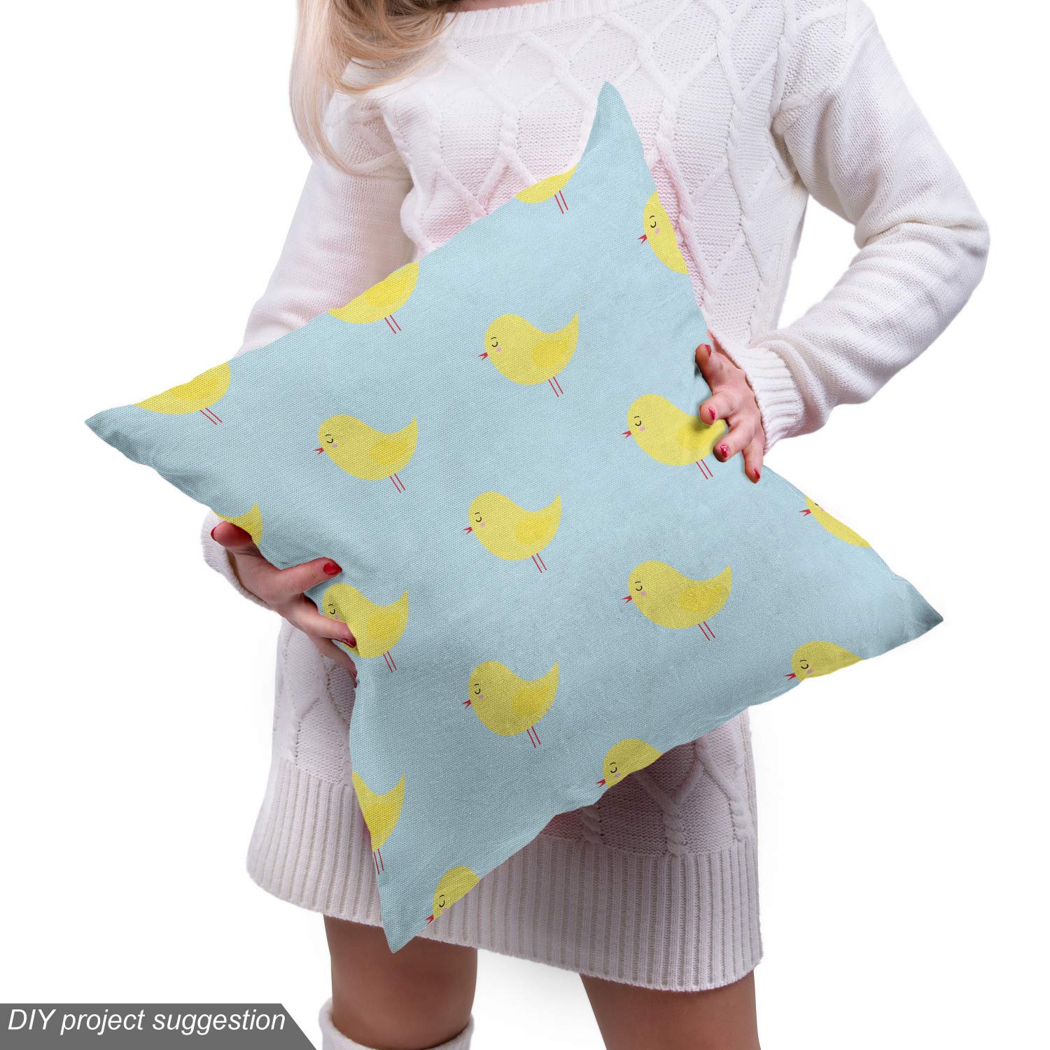 Ambesonne Yellow Bird Fabric - 5 Yards, Upholstery & Home Decor for Living Room