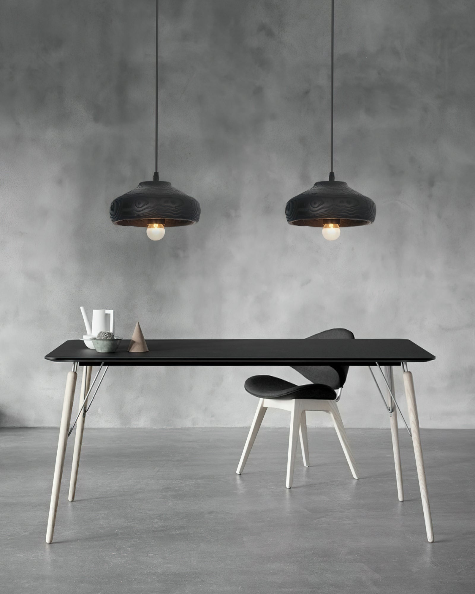 Ashen Wave Pendant Light - Modern Scandinavian Style Ceiling Lamp for Dining Room, Kitchen Island, Living Room & Bedroom Lighting