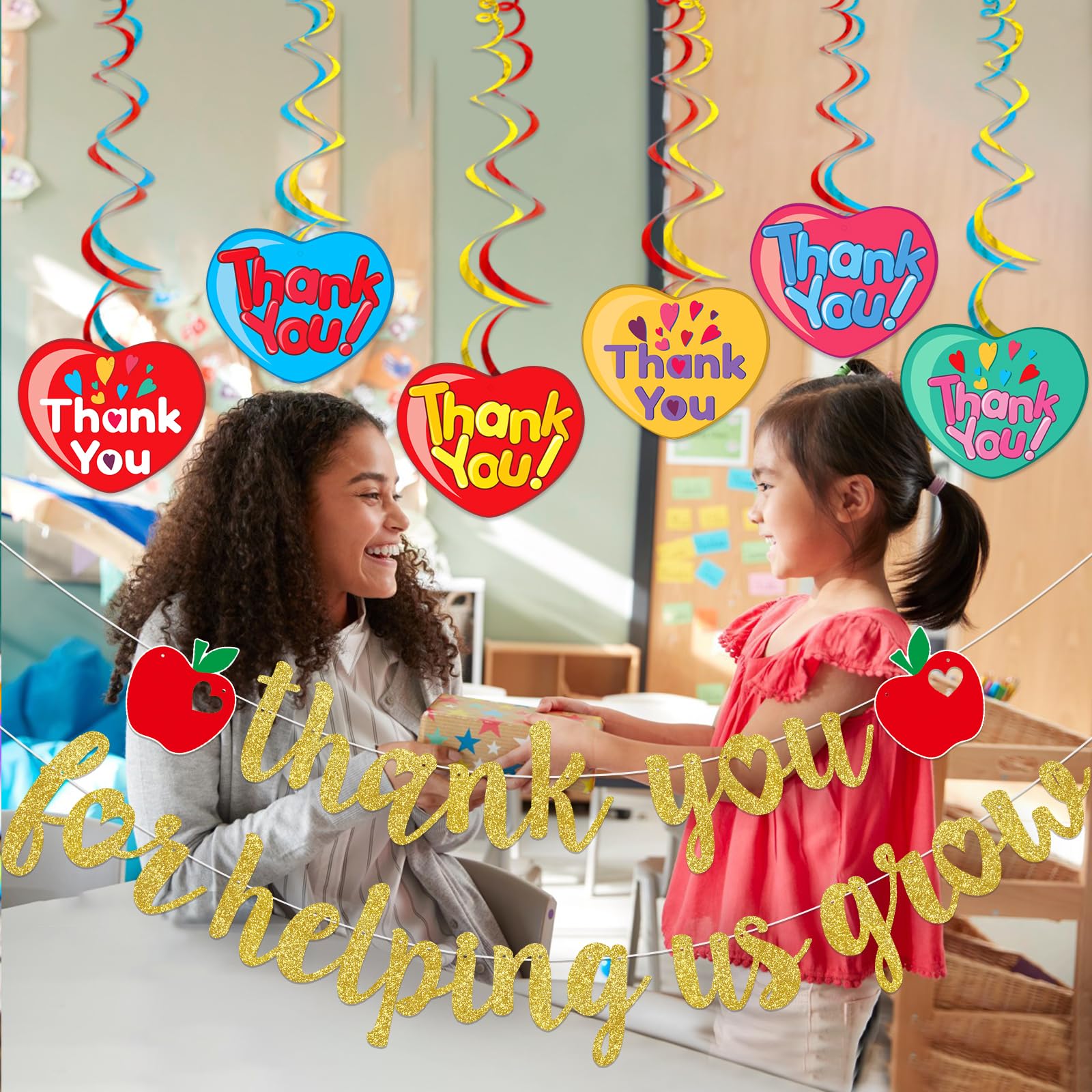 Teacher Appreciation Banner - Thank You Banner for Classroom Decor, Teacher's Day Party Supplies & School Celebration Decorations | Perfect for Teacher Appreciation Week, End of Year Gifts & School Events