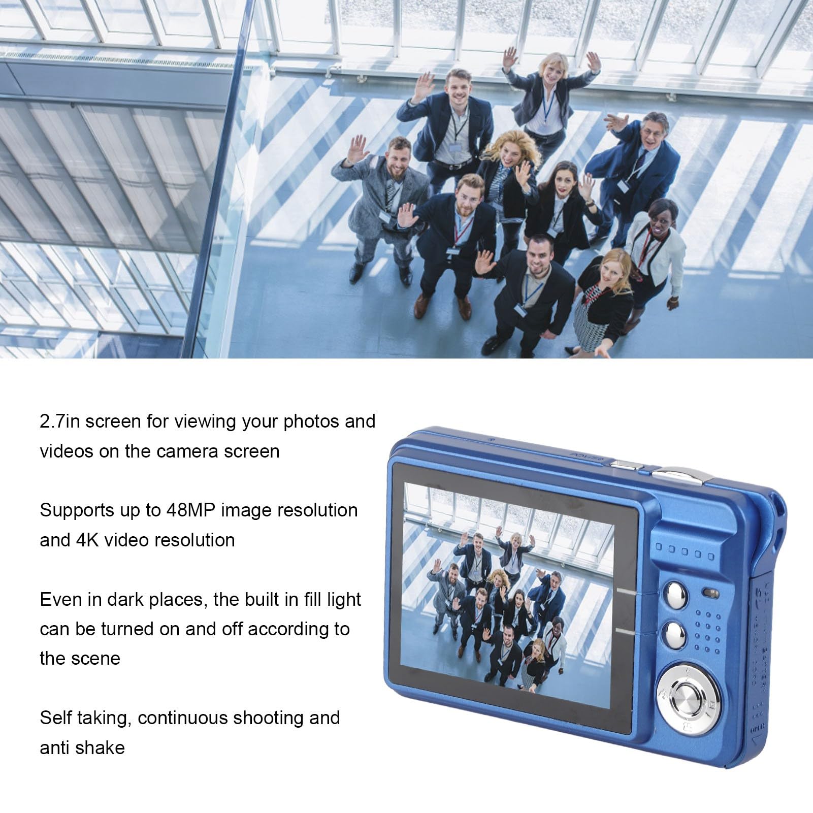 4K 48MP Digital Camera with 8X Zoom & 2.7