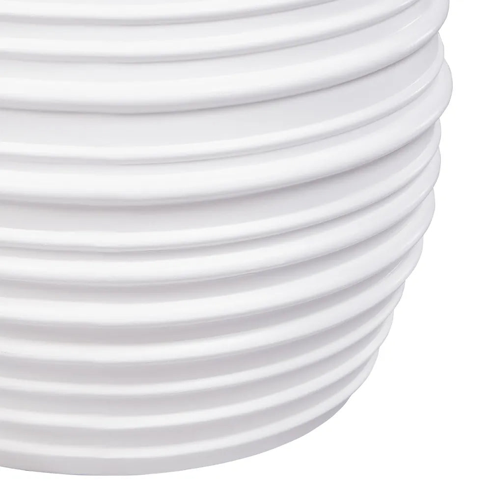Modern White Concrete Stool - Minimalist Indoor & Outdoor Bar Stool, Patio Furniture for Home, Garden, and Cafe Decor