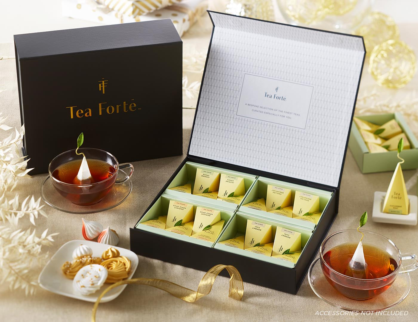Premium Tea Forte SELECT Assorted Tea Sampler - Luxury Loose Leaf & Pyramid Tea Bags Gift Set for Tea Lovers - Perfect for Afternoon Tea, Relaxation & Gifting