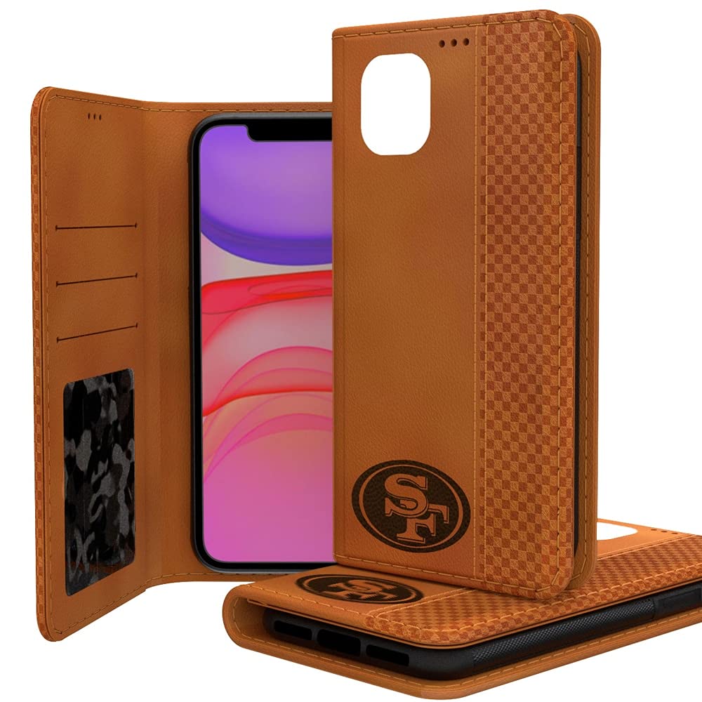 San Francisco 49ers iPhone Folio Wallet Case - Premium Leather Cover with Card Holder for iPhone 14/13/12/11 Pro Max - Perfect for NFL Fans & Game Day Protection