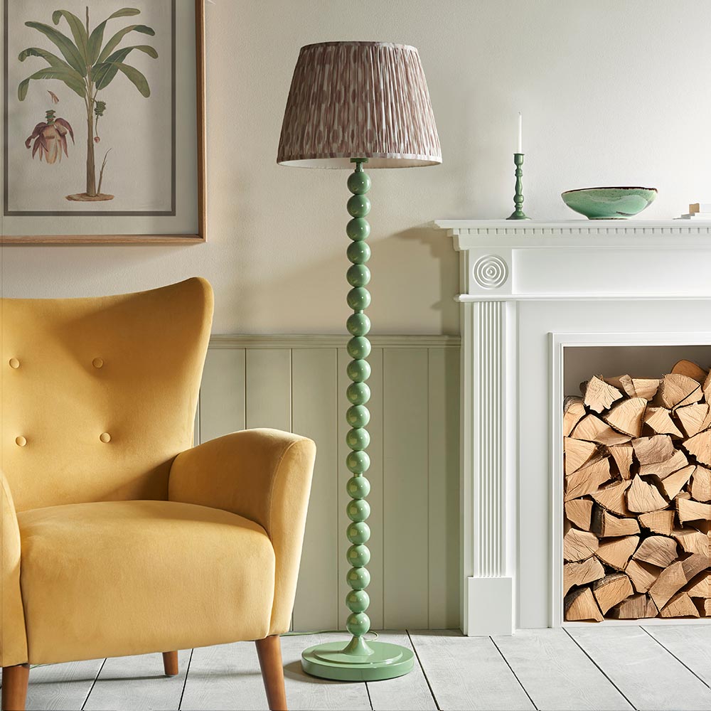 Auralis Ikat Floor Lamp with E27 Socket - Modern Handwoven Design for Living Room, Bedroom & Office Lighting
