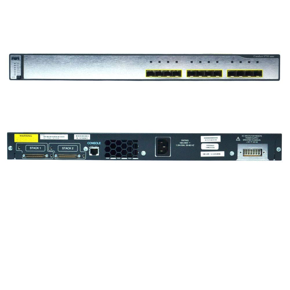 Refurbished Cisco WS-C3750G-12S-S Catalyst 3750G 12-Port Gigabit Ethernet Switch | High-Speed Network Switch for Office, Data Center & Small Business Networking