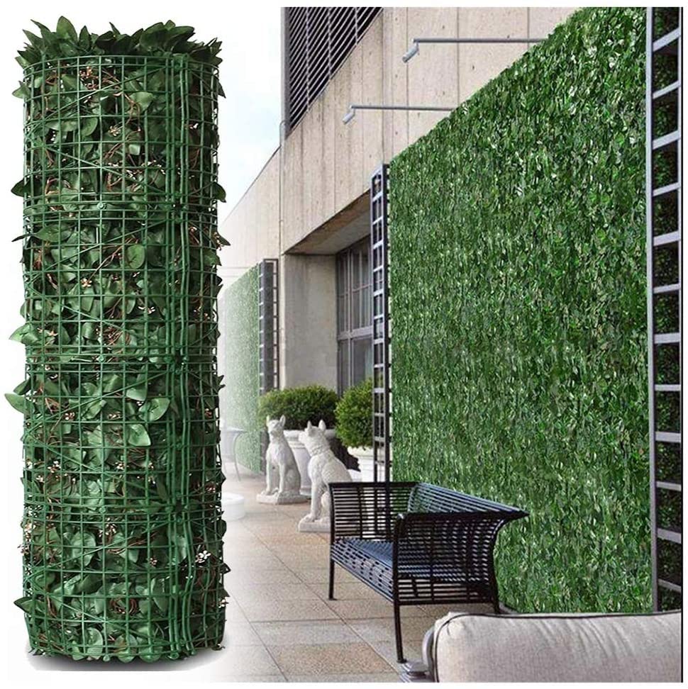 Artificial Hedge Fence - 1.5x4m Green Balcony Privacy Screen with Roll Design | UV Resistant Outdoor Garden Decoration & Wall Covering | Perfect for Patio, Deck, Poolside, and Backyard Landscaping